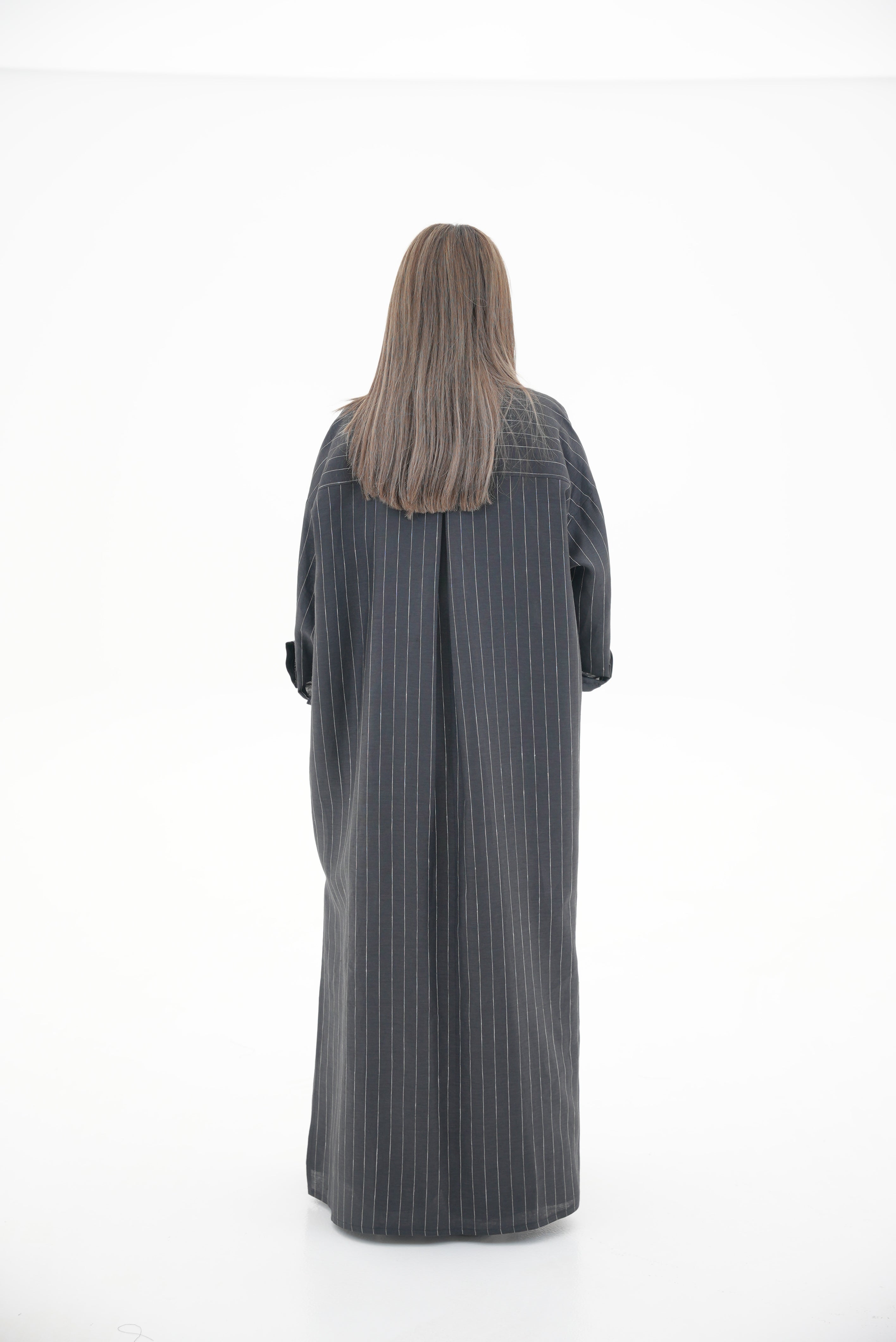 Black Striped Linen Set(full set)-1986