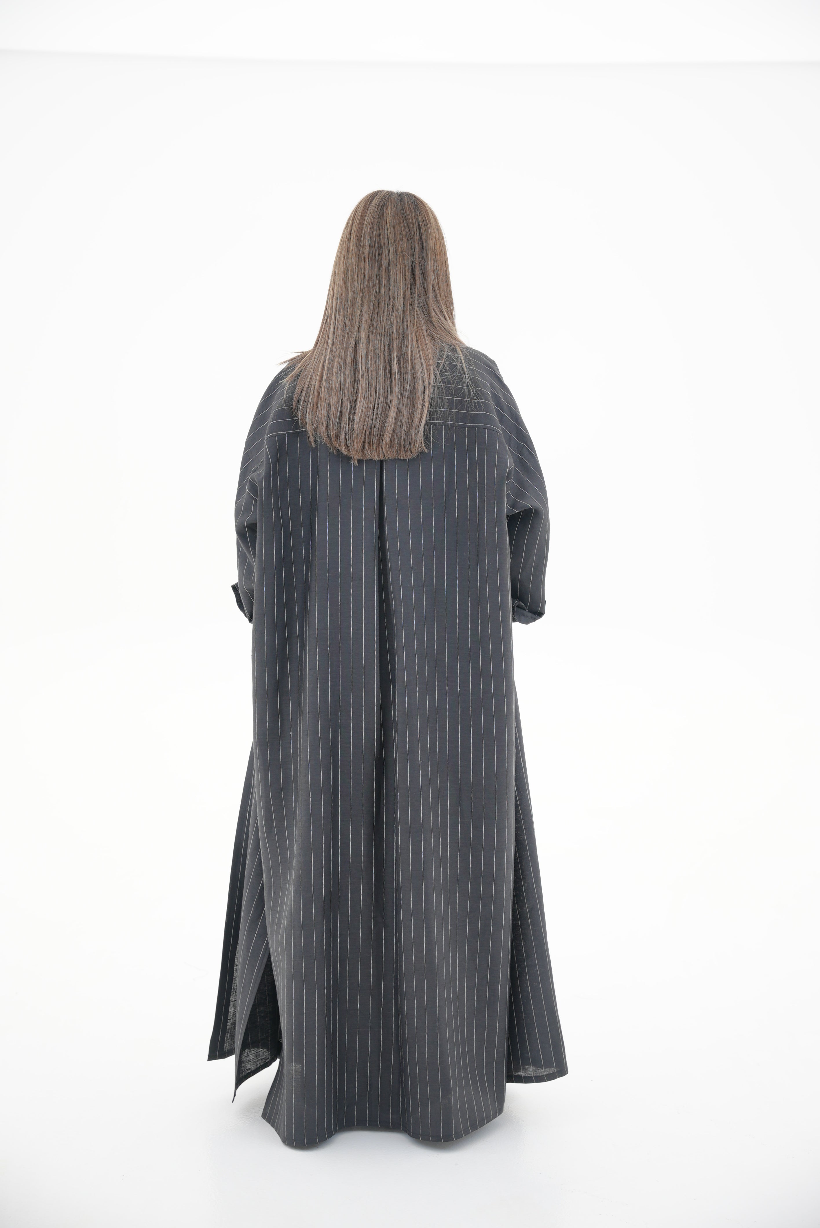 Black Striped Linen Set(full set)-1986