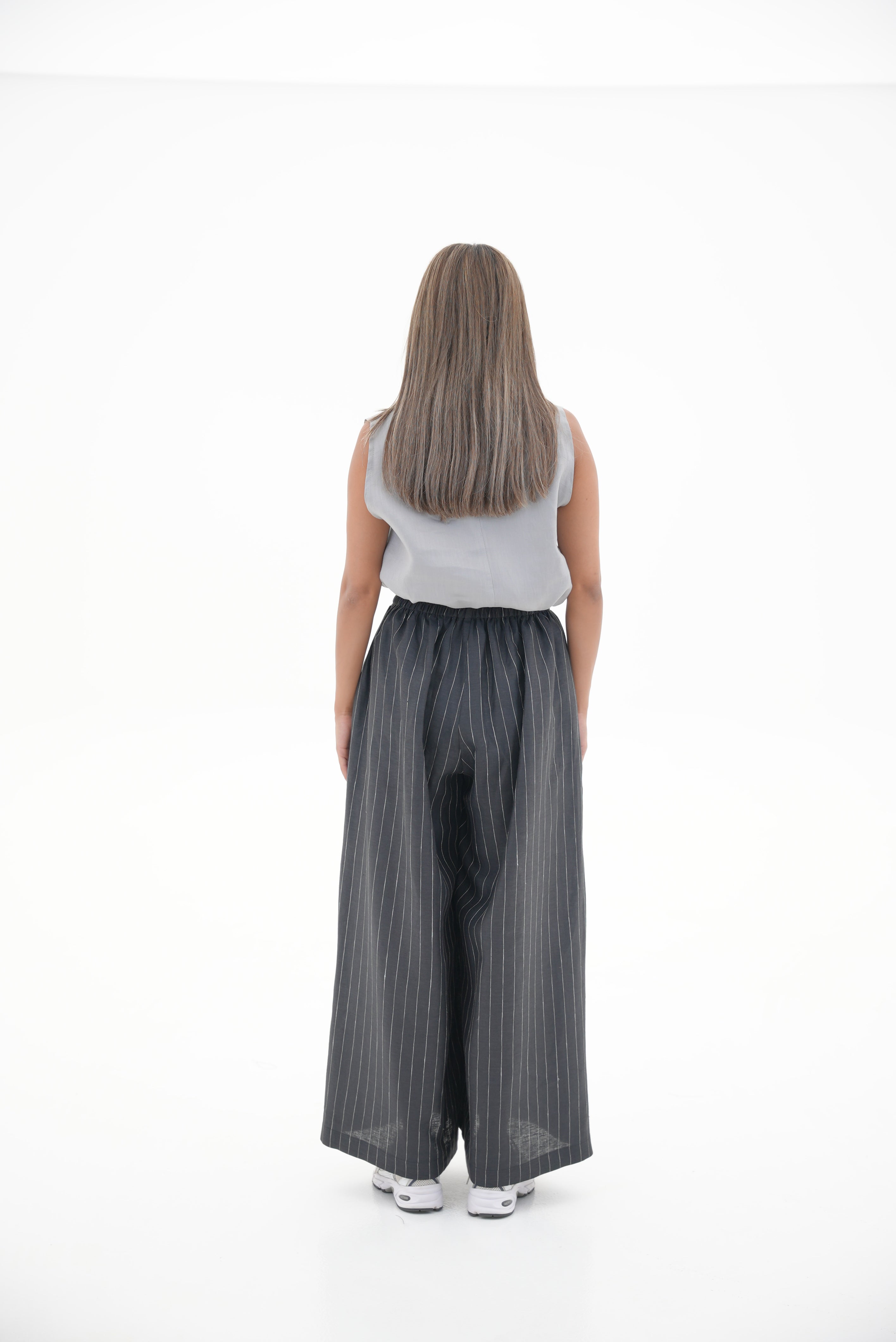 Black Striped Linen Set(full set)-1986