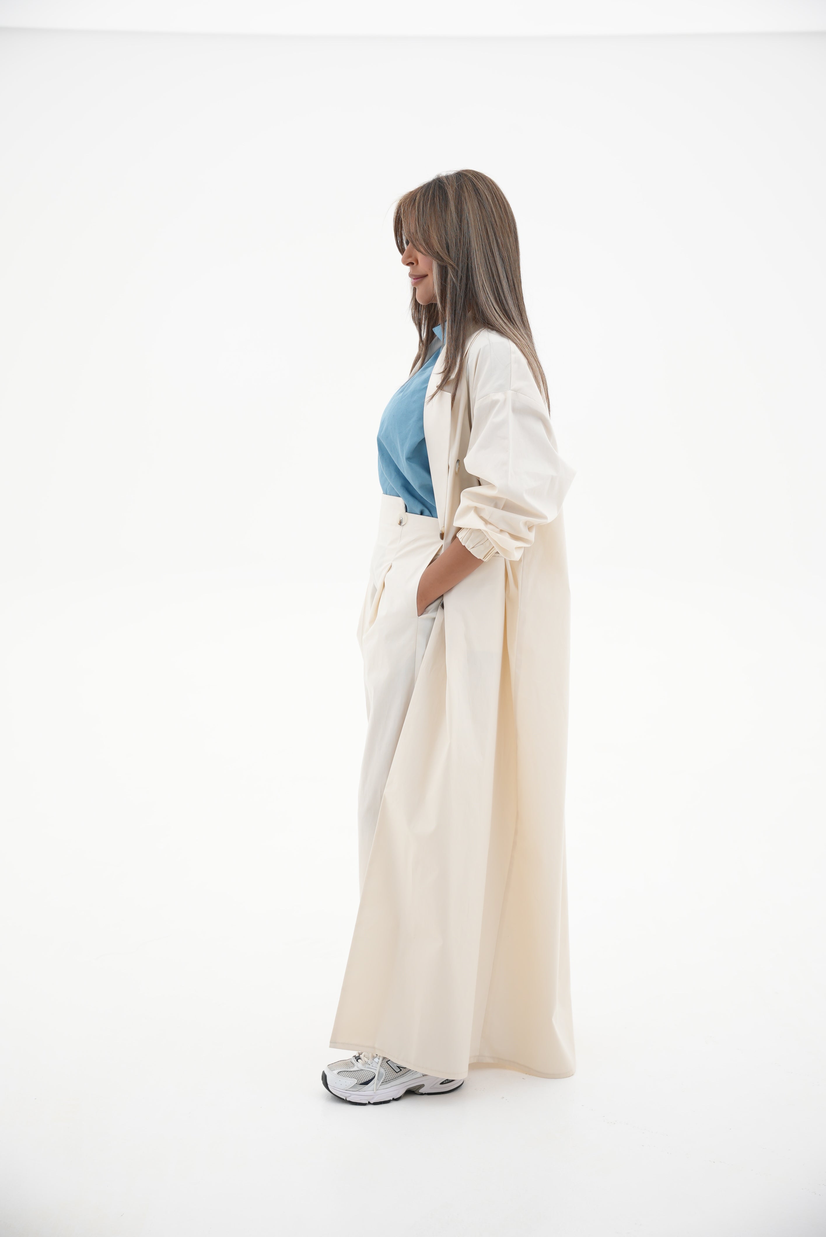 Off-White Trench Coat Abaya-1964