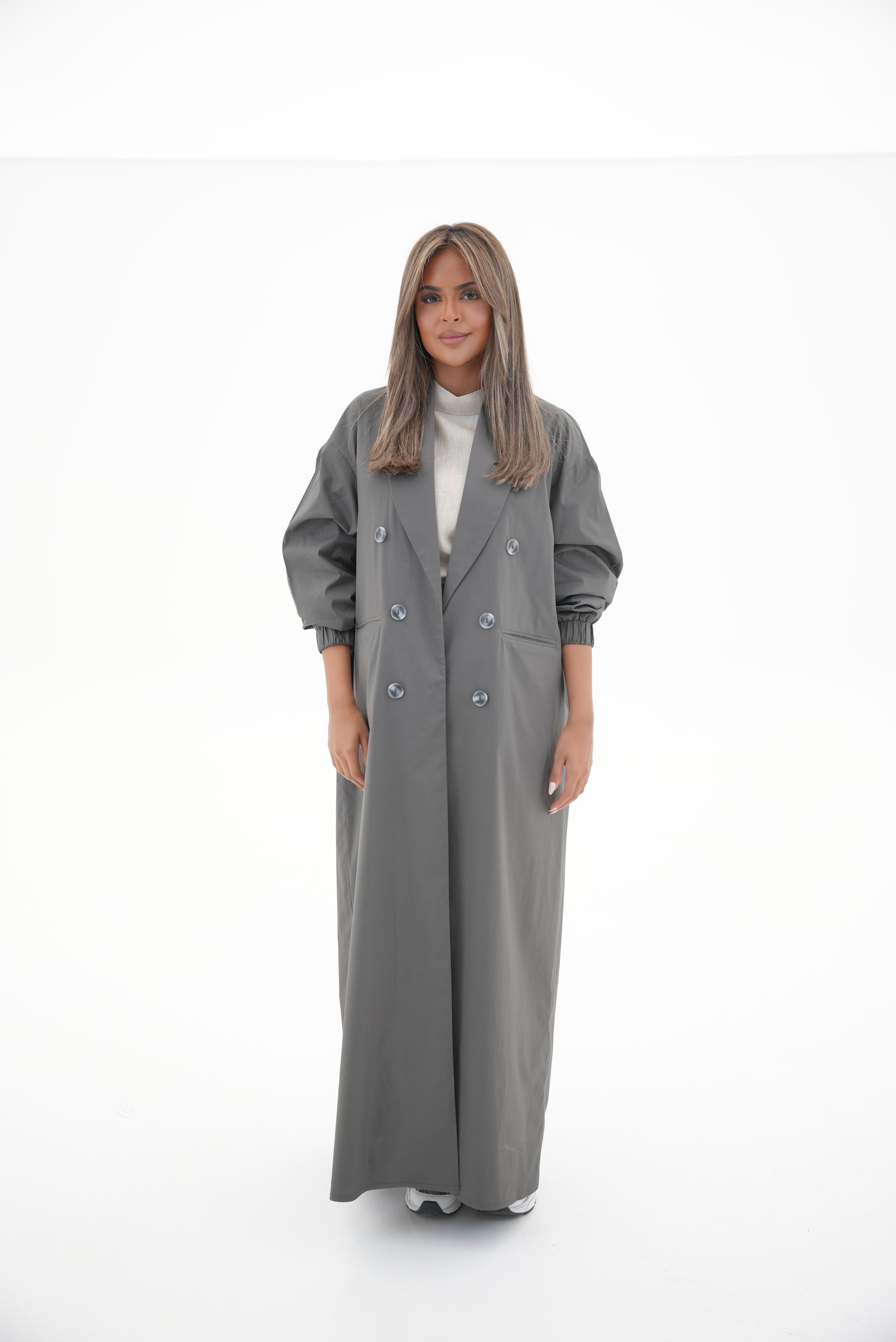 Grey Trench Coat Abaya-1960