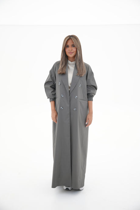 Grey Trench Coat Abaya-1960