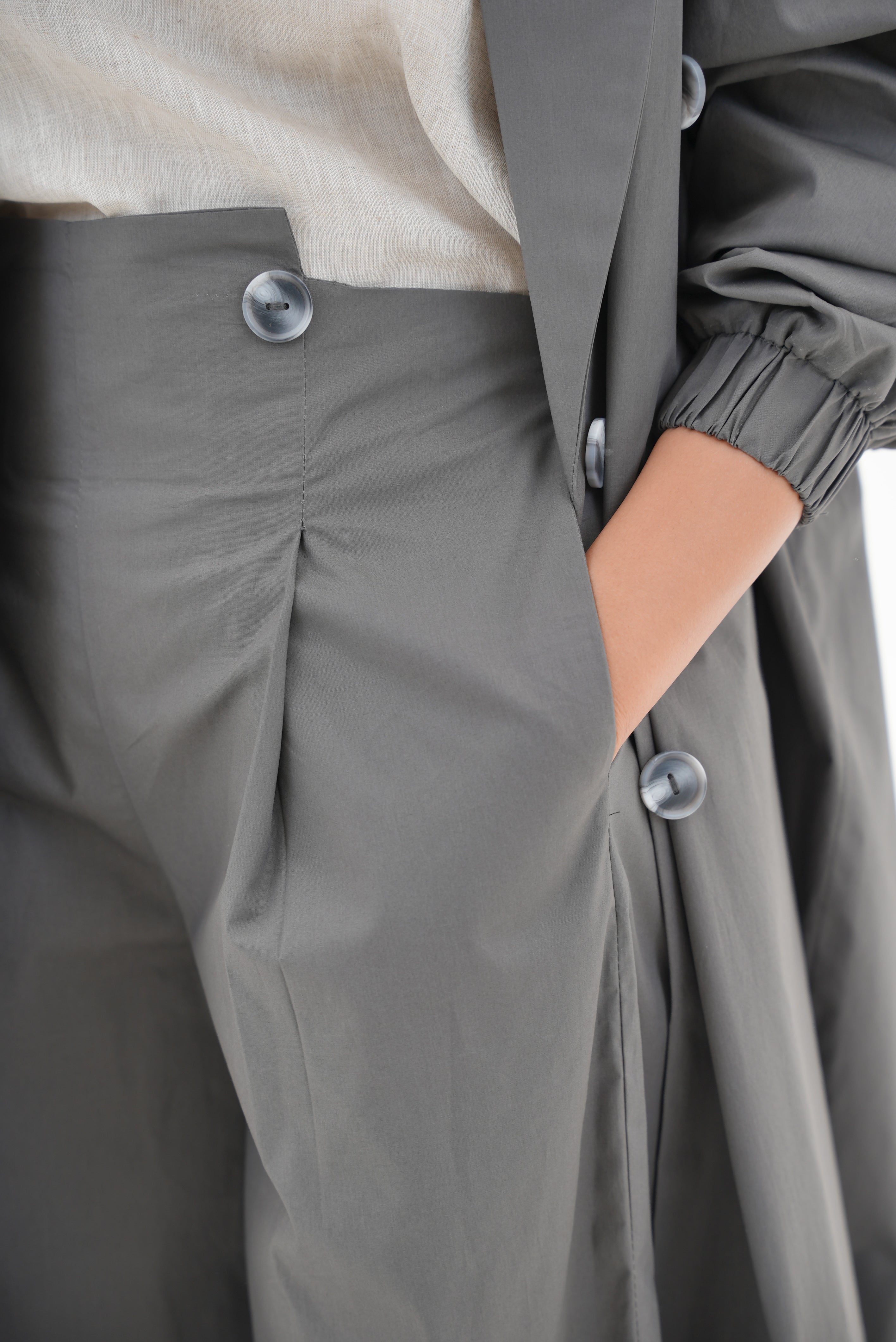 Grey Trench Coat Abaya-1960