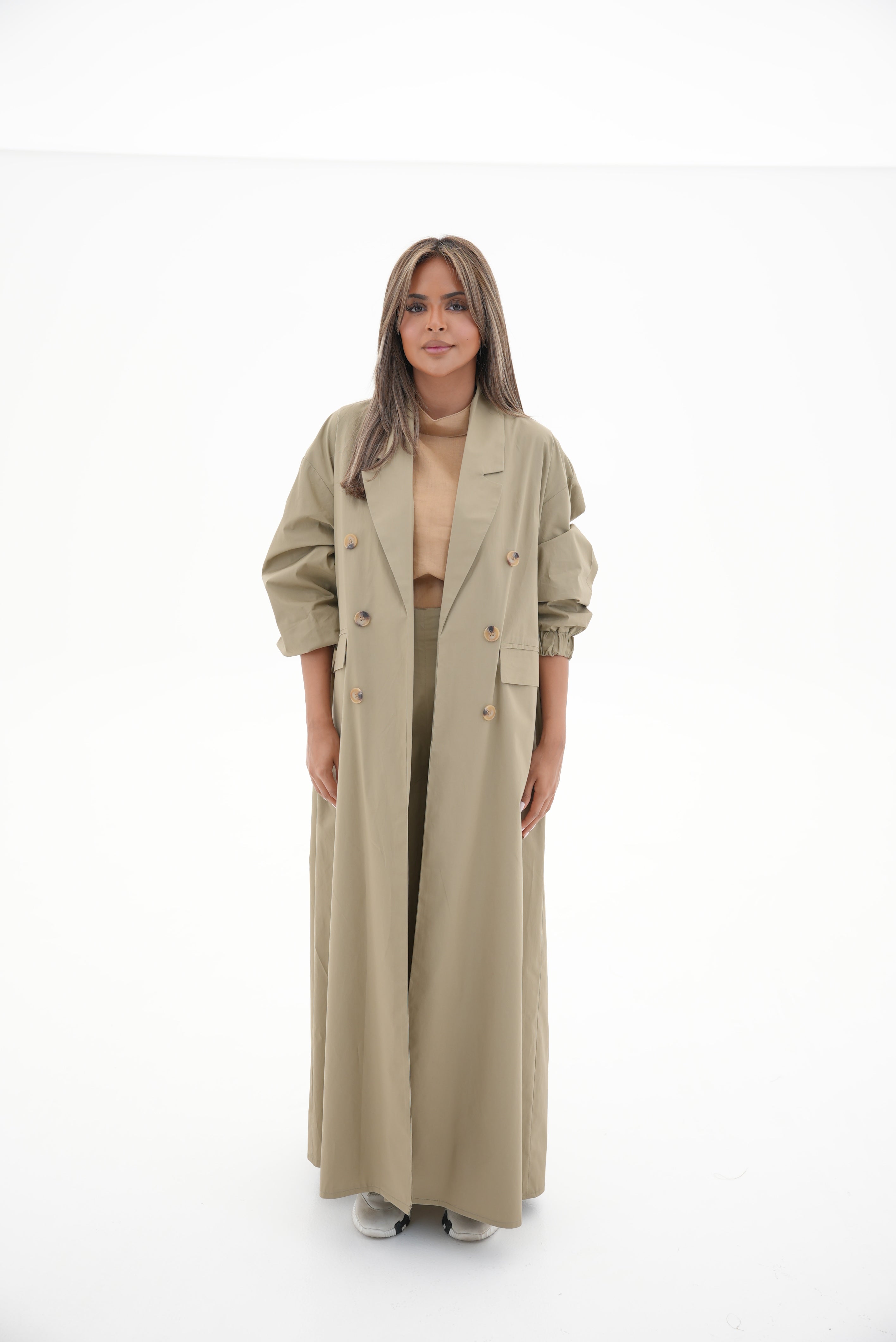 Beige Trench Coat Abaya-1962
