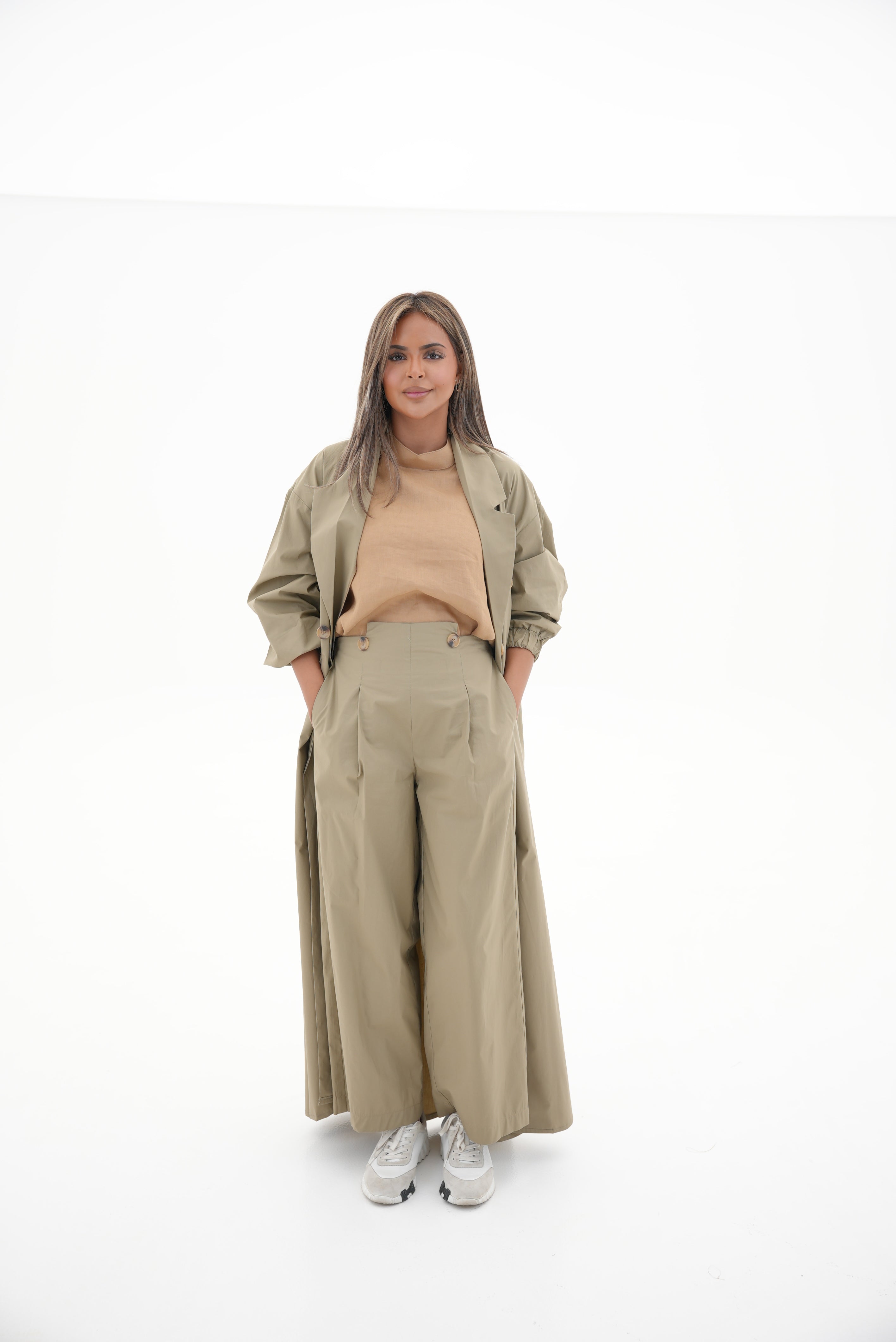 Beige Trench Coat Abaya-1962