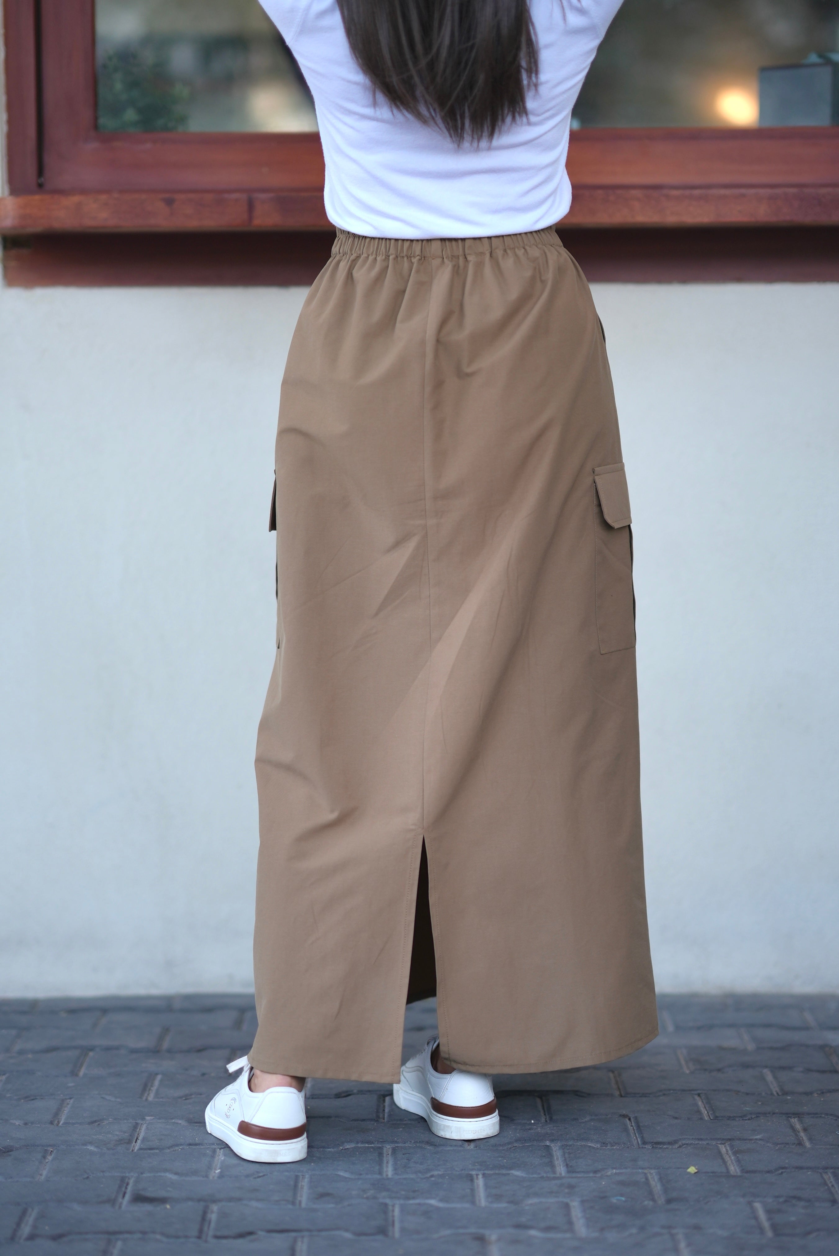 Beige Trench Skirt