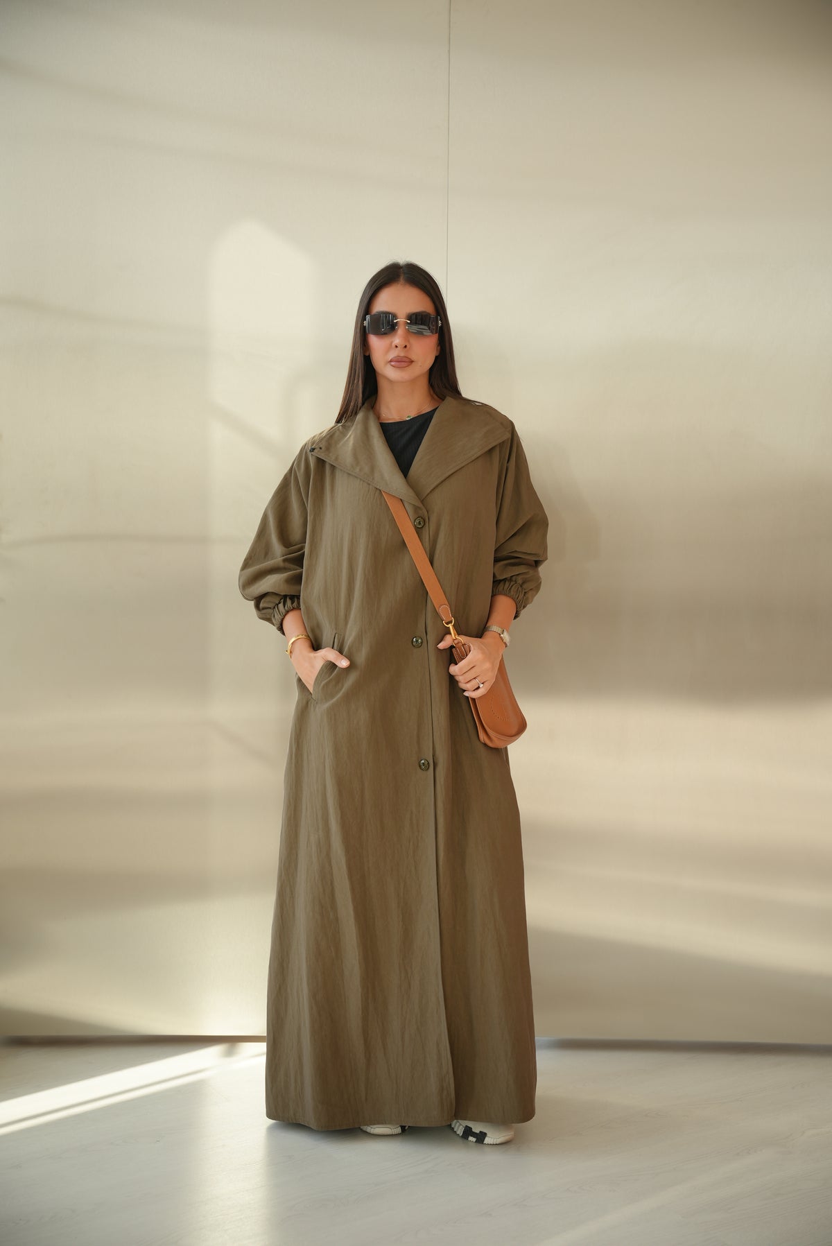 Brown Trench Coat Abaya-2012