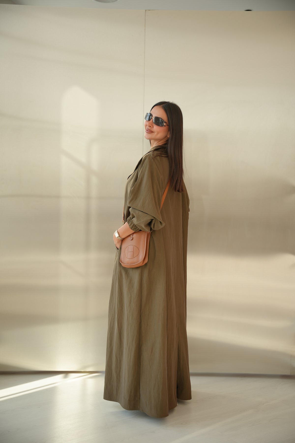 Brown Trench Coat Abaya-2012