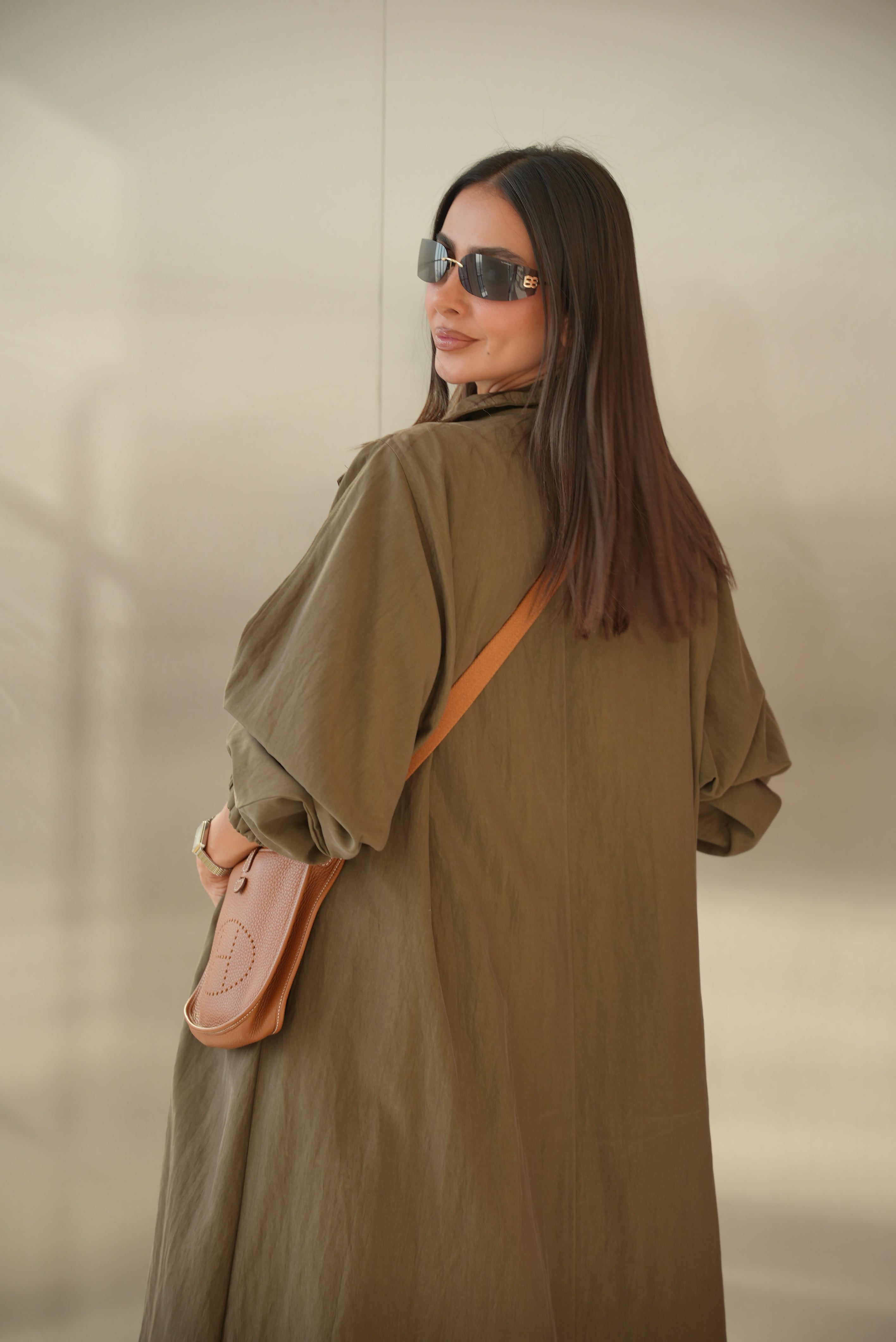 Brown Trench Coat Abaya-2012