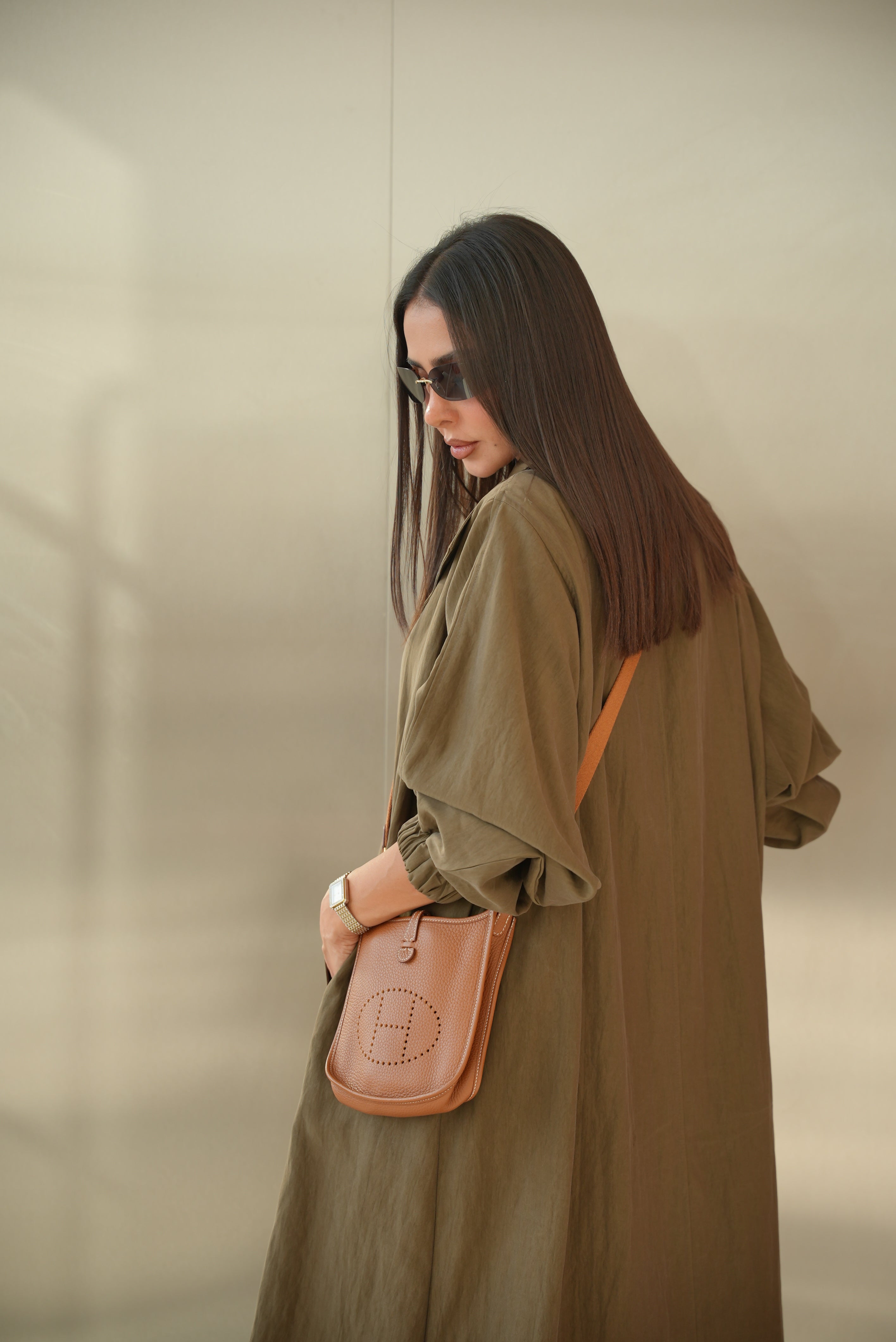 Brown Trench Coat Abaya-2012