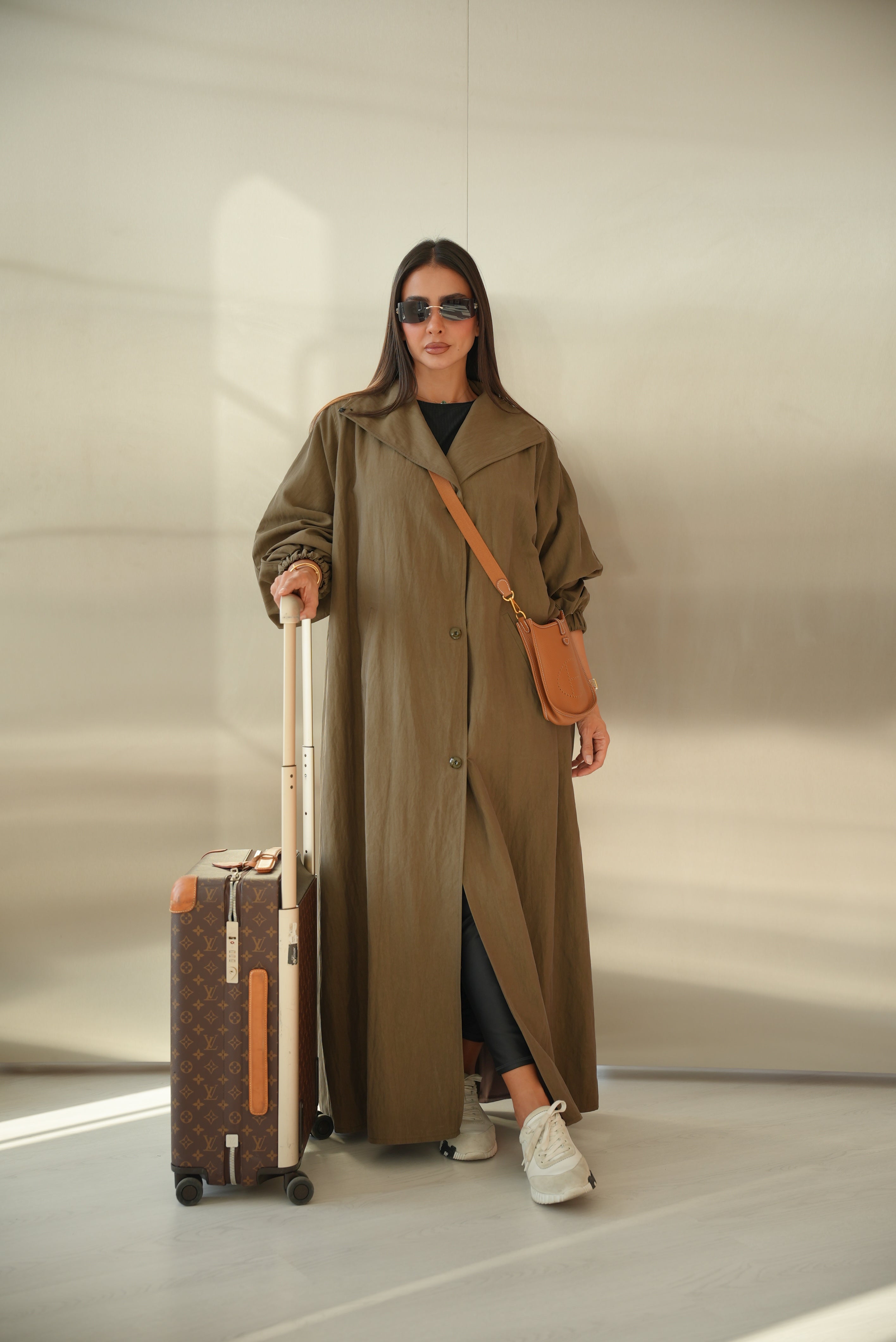 Brown Trench Coat Abaya-2012