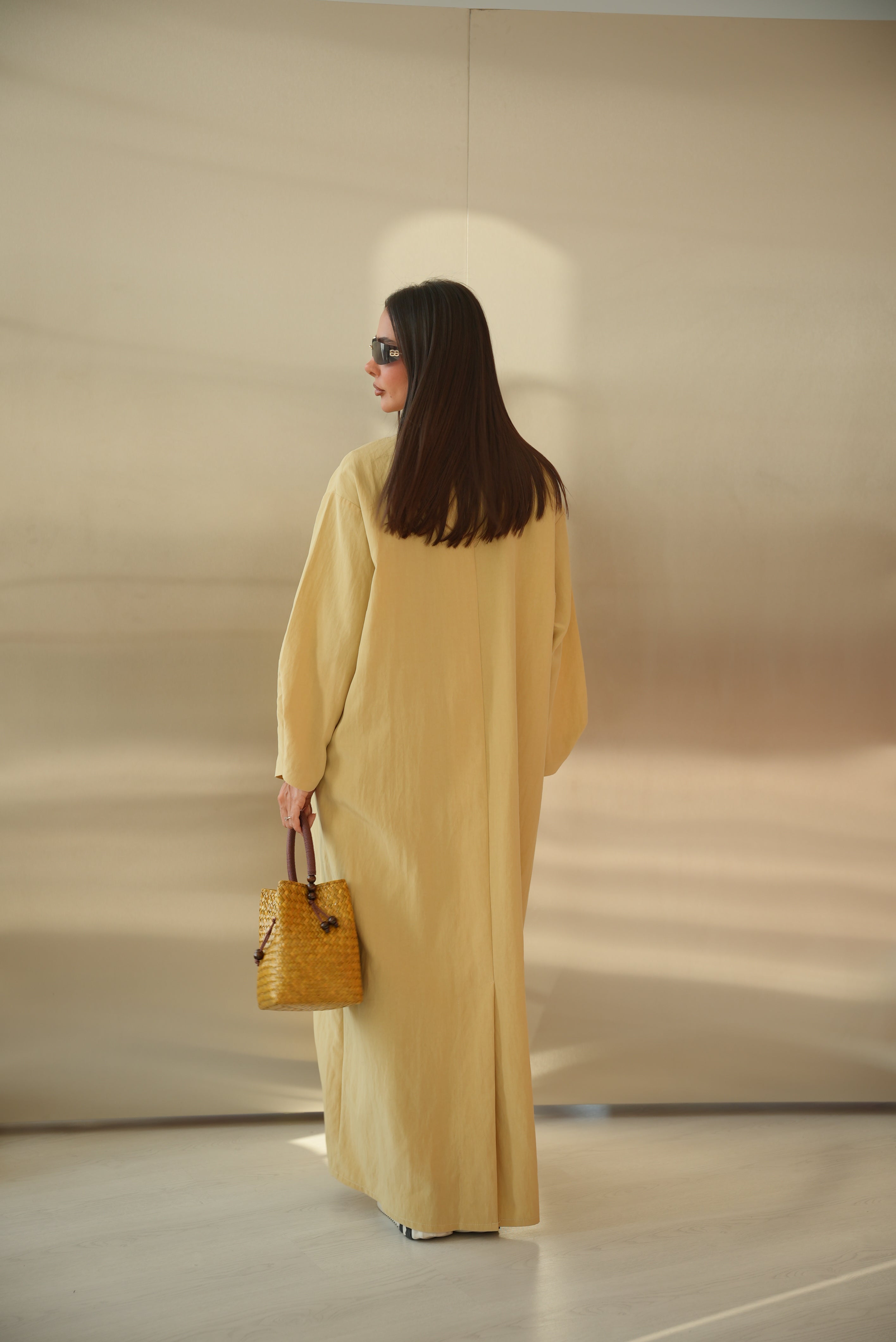Lemon Trench Coat Abaya-2015