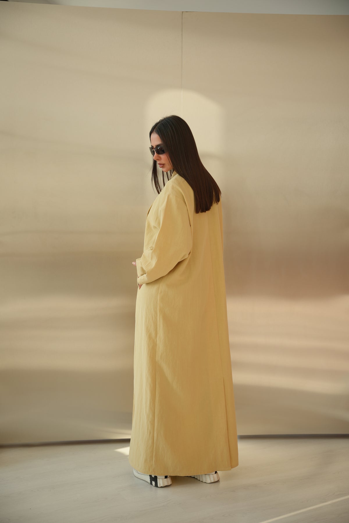 Lemon Trench Coat Abaya-2015