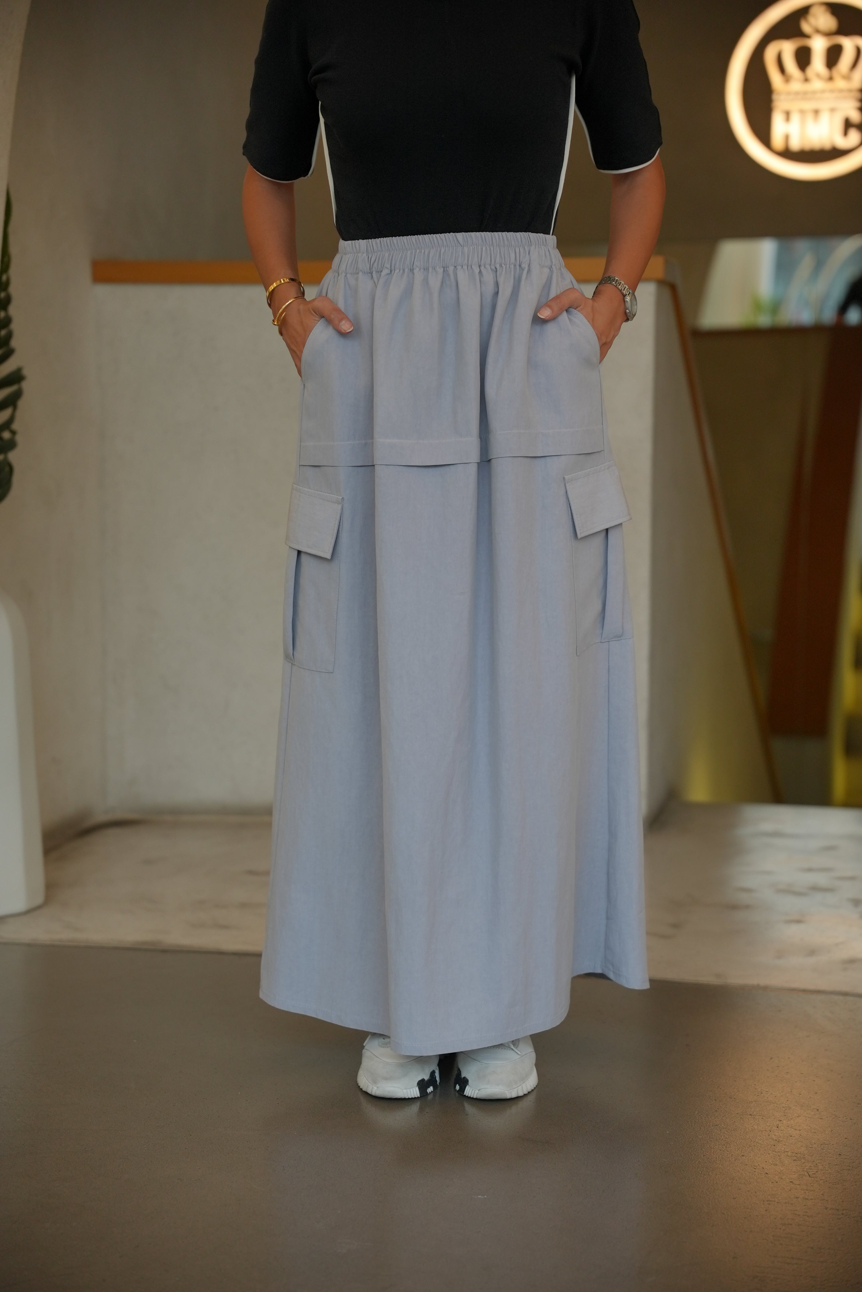 LIGHT BLUE TRENCH COAT SKIRT-2010