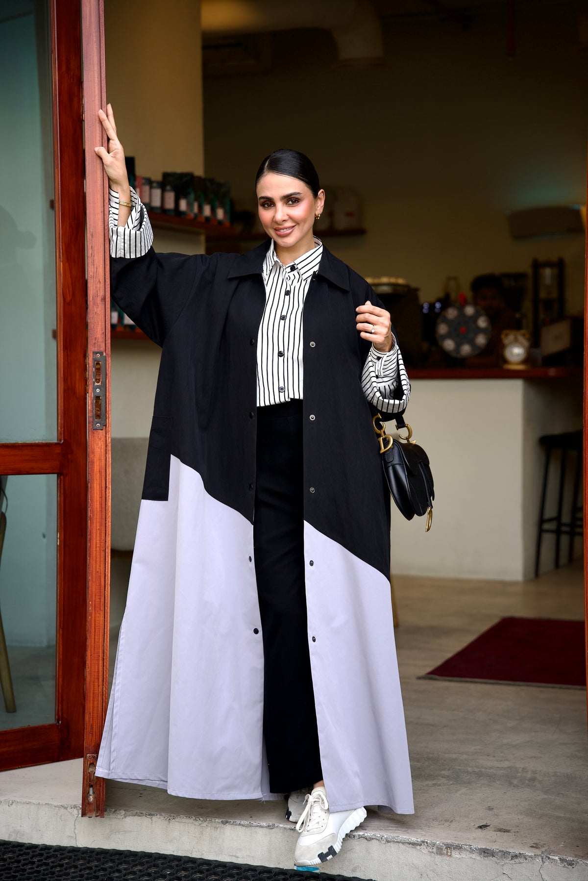 Black & Grey Trench Coat Workwear Set (FULL SET)-2023