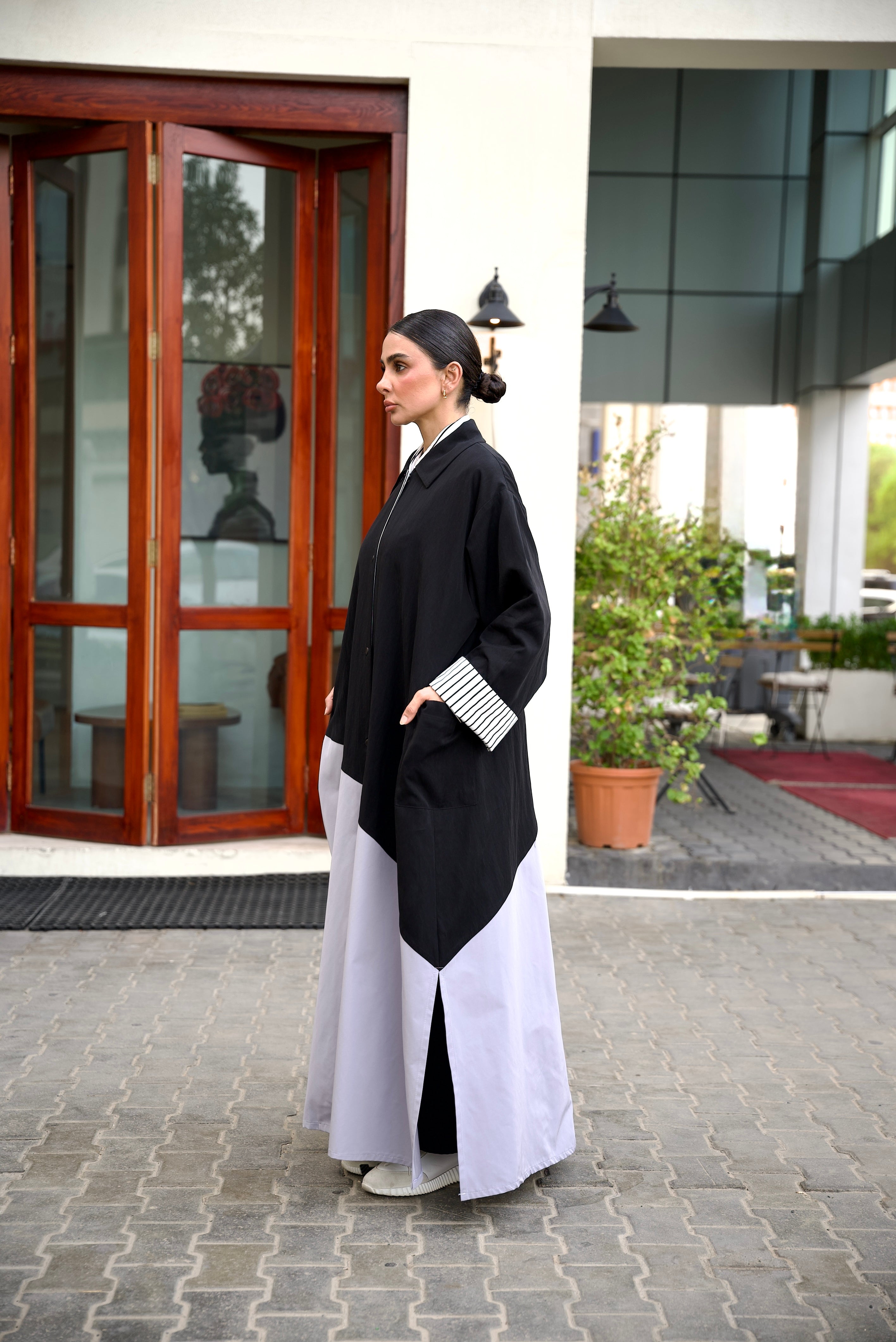Black & Grey Trench Coat Workwear Set (FULL SET)-2023