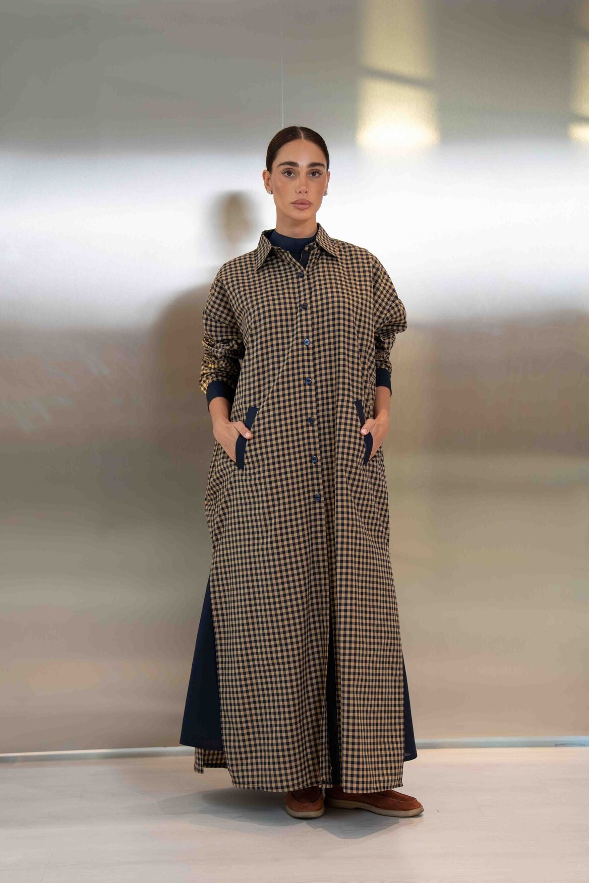 Checked Cotton Abaya – 2050