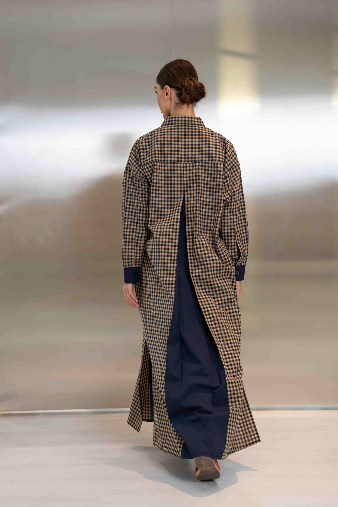 Checked Cotton Abaya – 2050