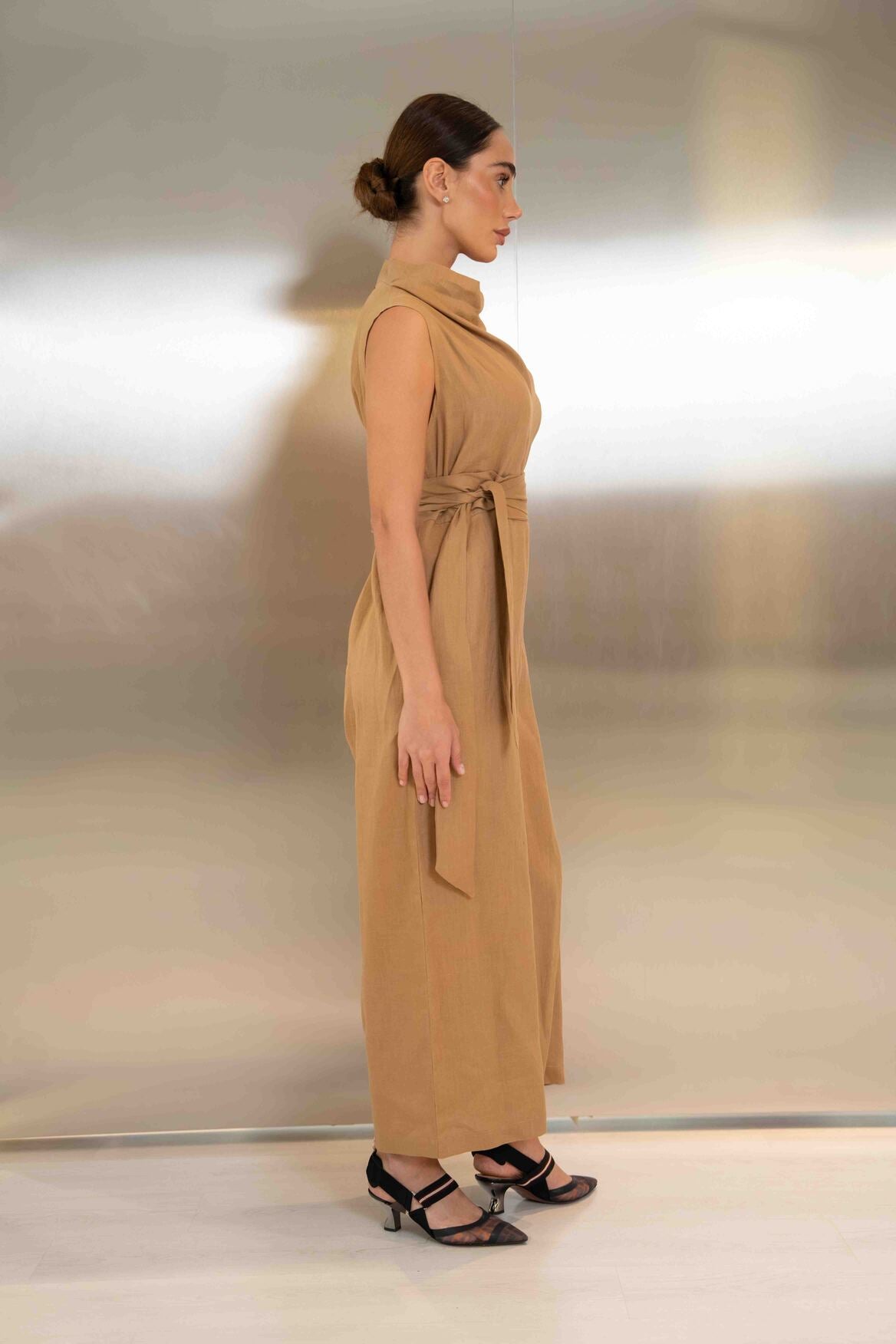 Beige Linen Jumpsuit – 2059