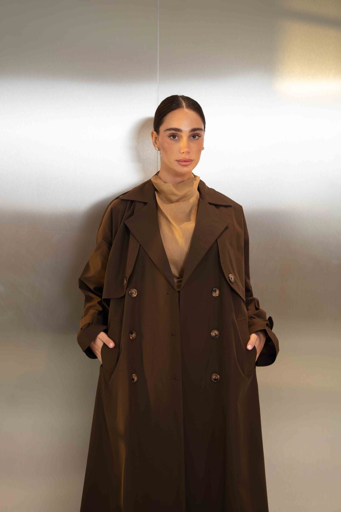 Brown Trench Coat Abaya - 2048