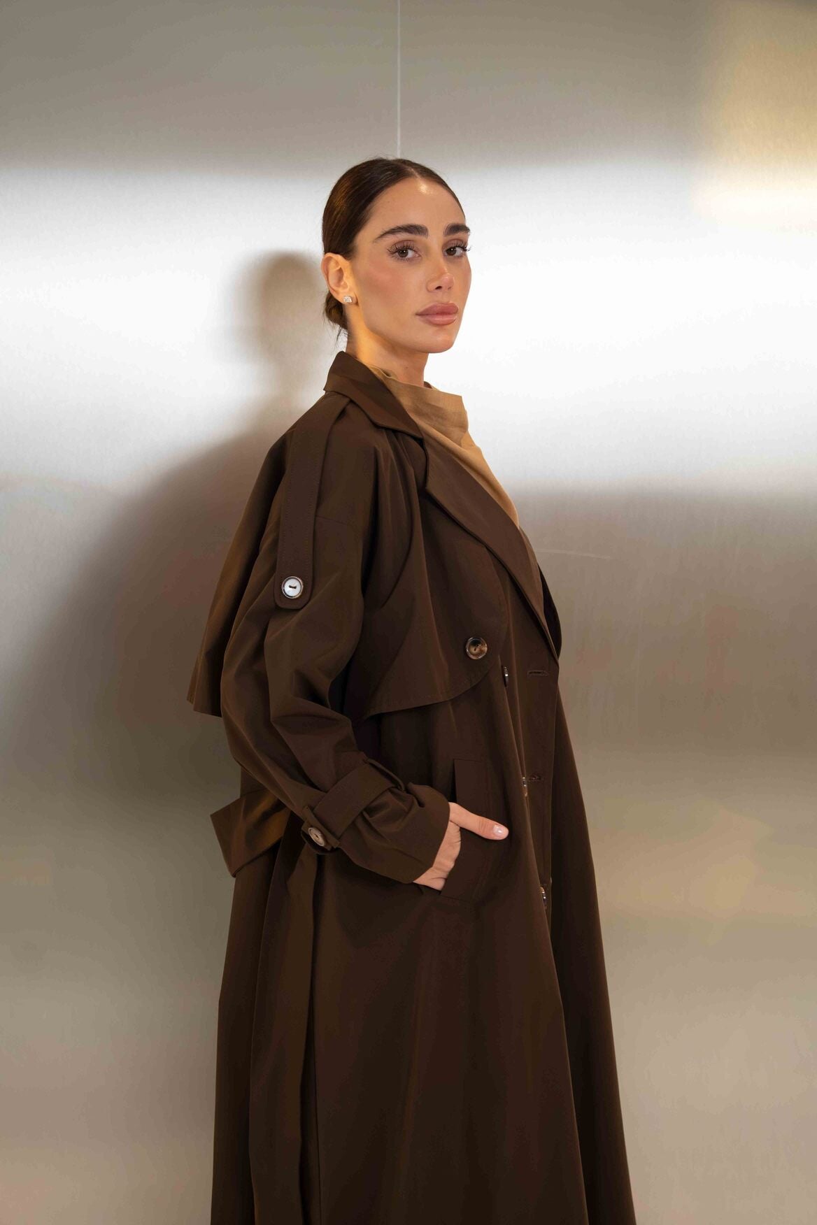 Brown Trench Coat Abaya - 2048