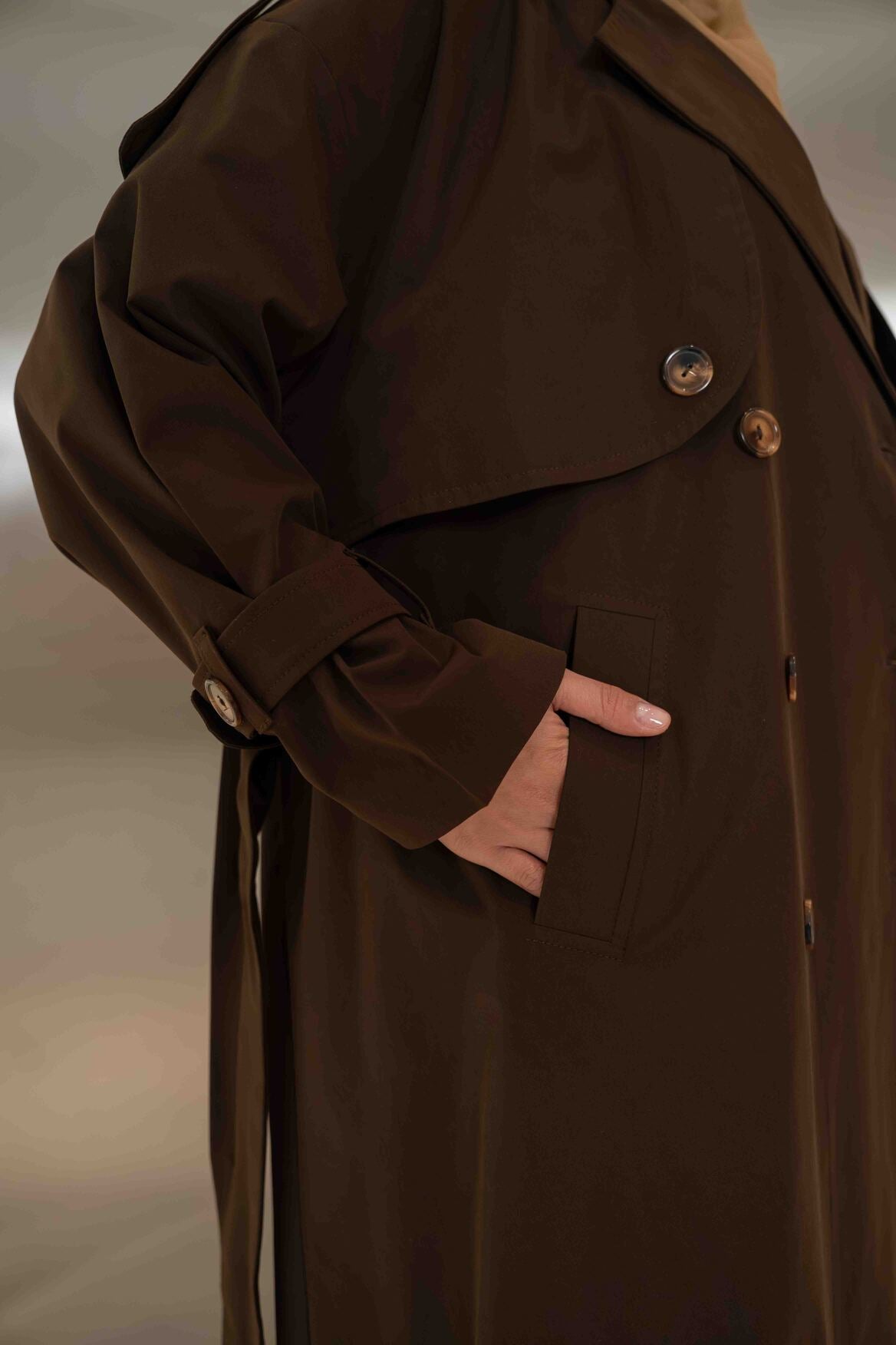 Brown Trench Coat Abaya - 2048