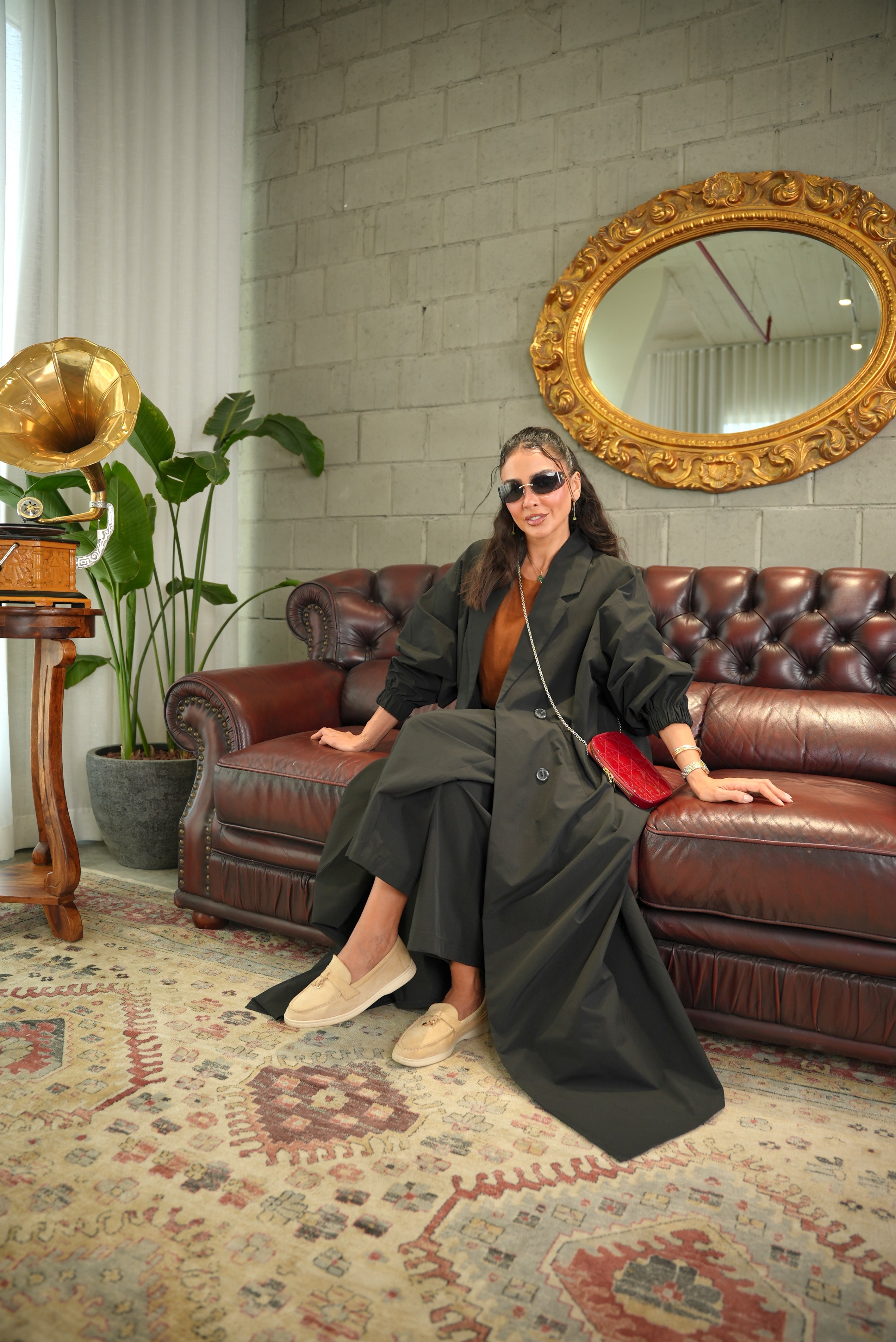Black Trench Fabric Abaya-free size-2017