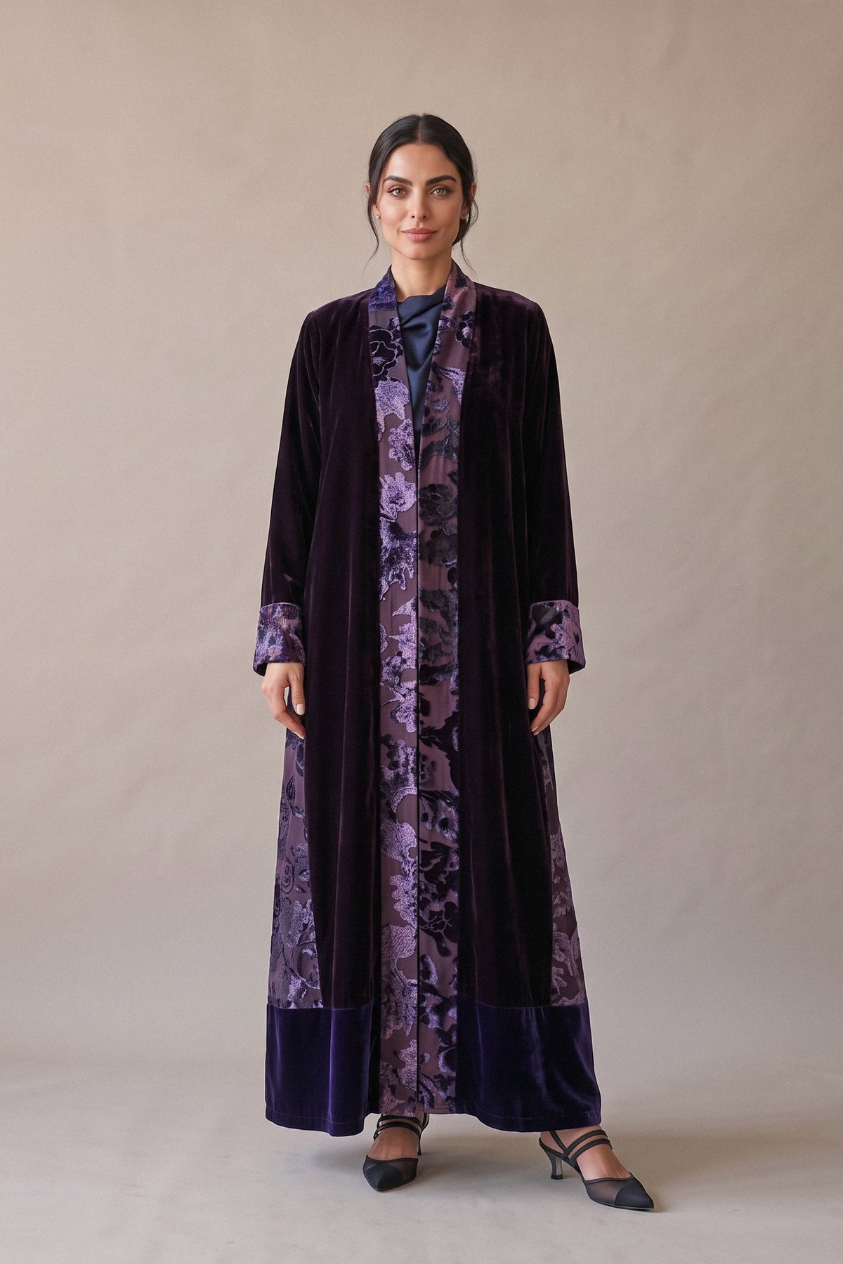 Purple Velvet Abaya – 2068