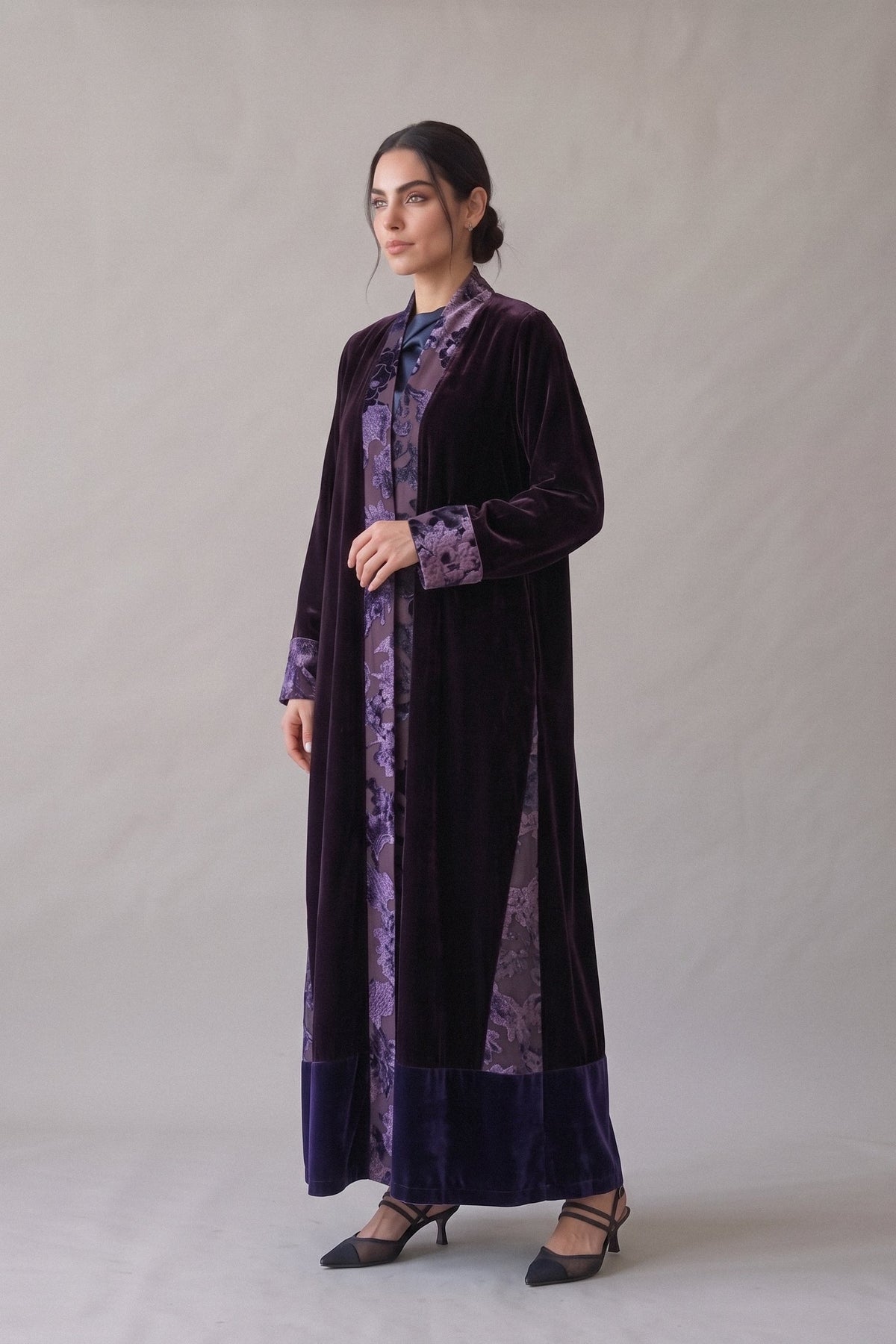 Purple Velvet Abaya – 2068
