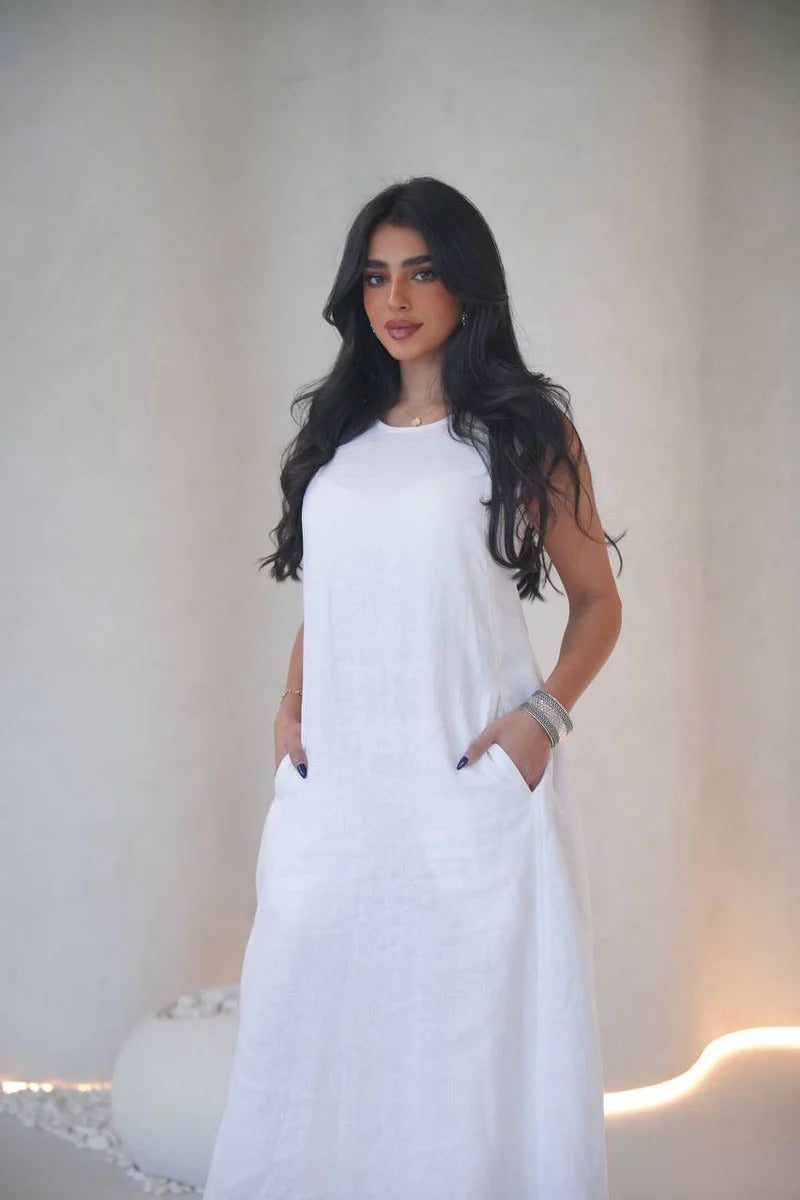 White linen dress C:197