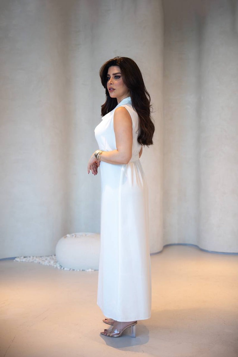 White Linen Dress C:198