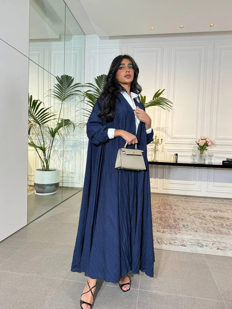 Abaya Crepe C:6528 Blue (Free size)