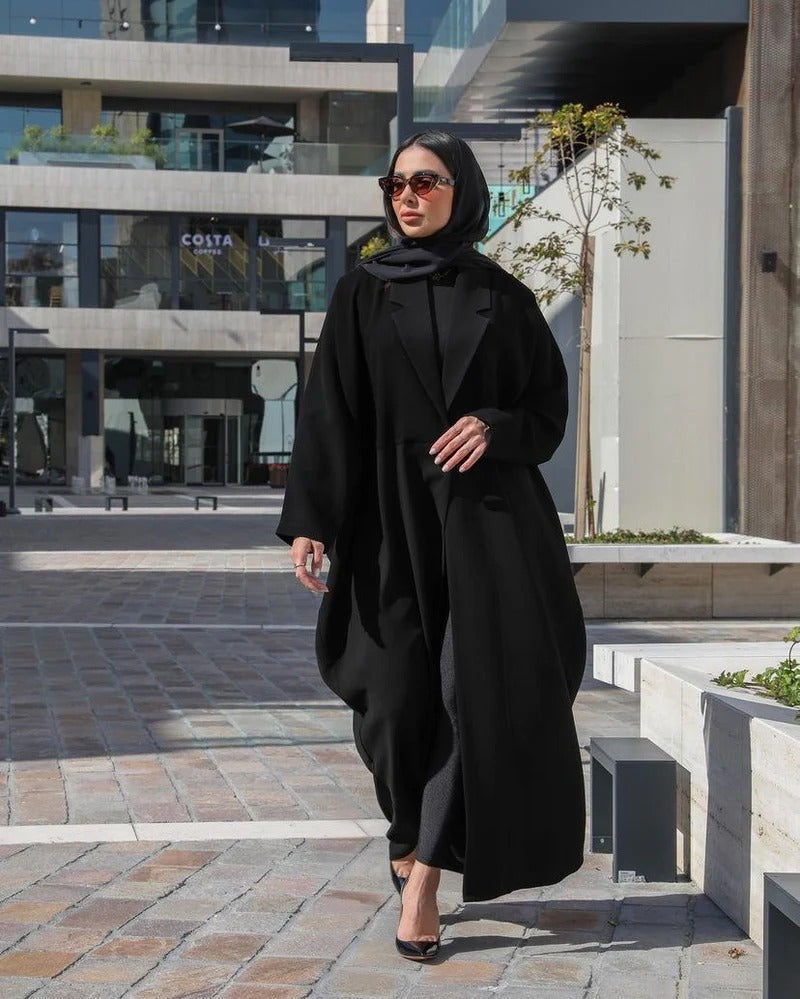 ABAYA CREPE BLAZER C:6316 (Free size)