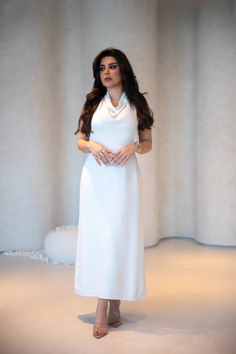 White Linen Dress C:198