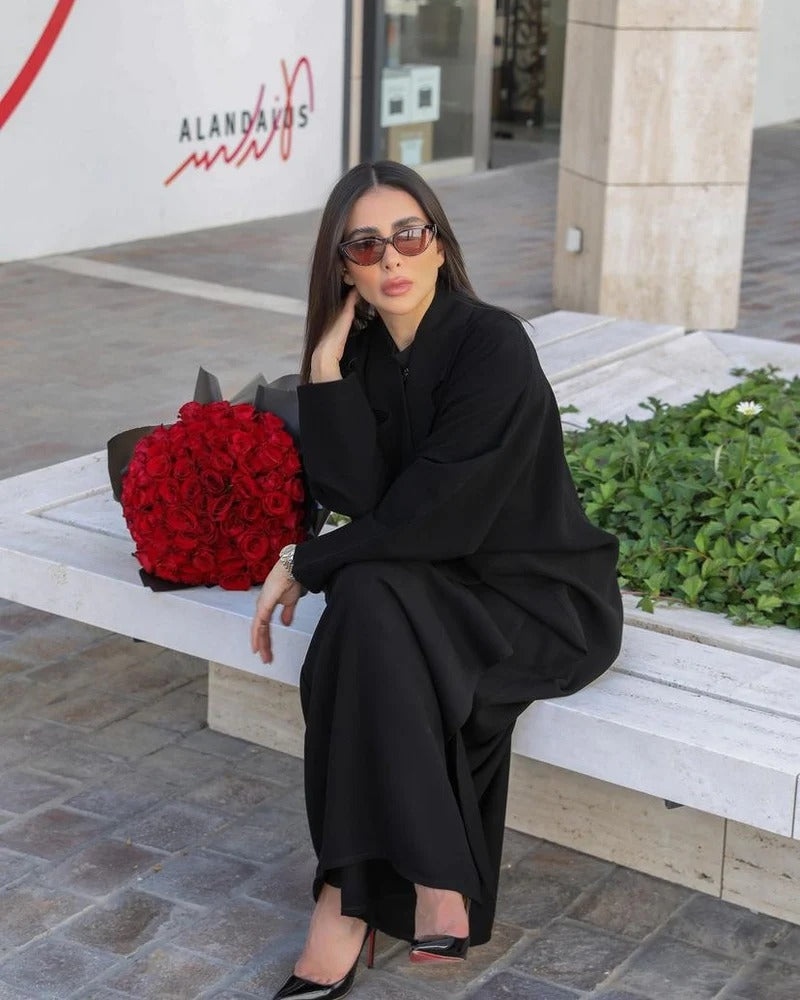 ABAYA CREPE BLAZER C:6316 (Free size)