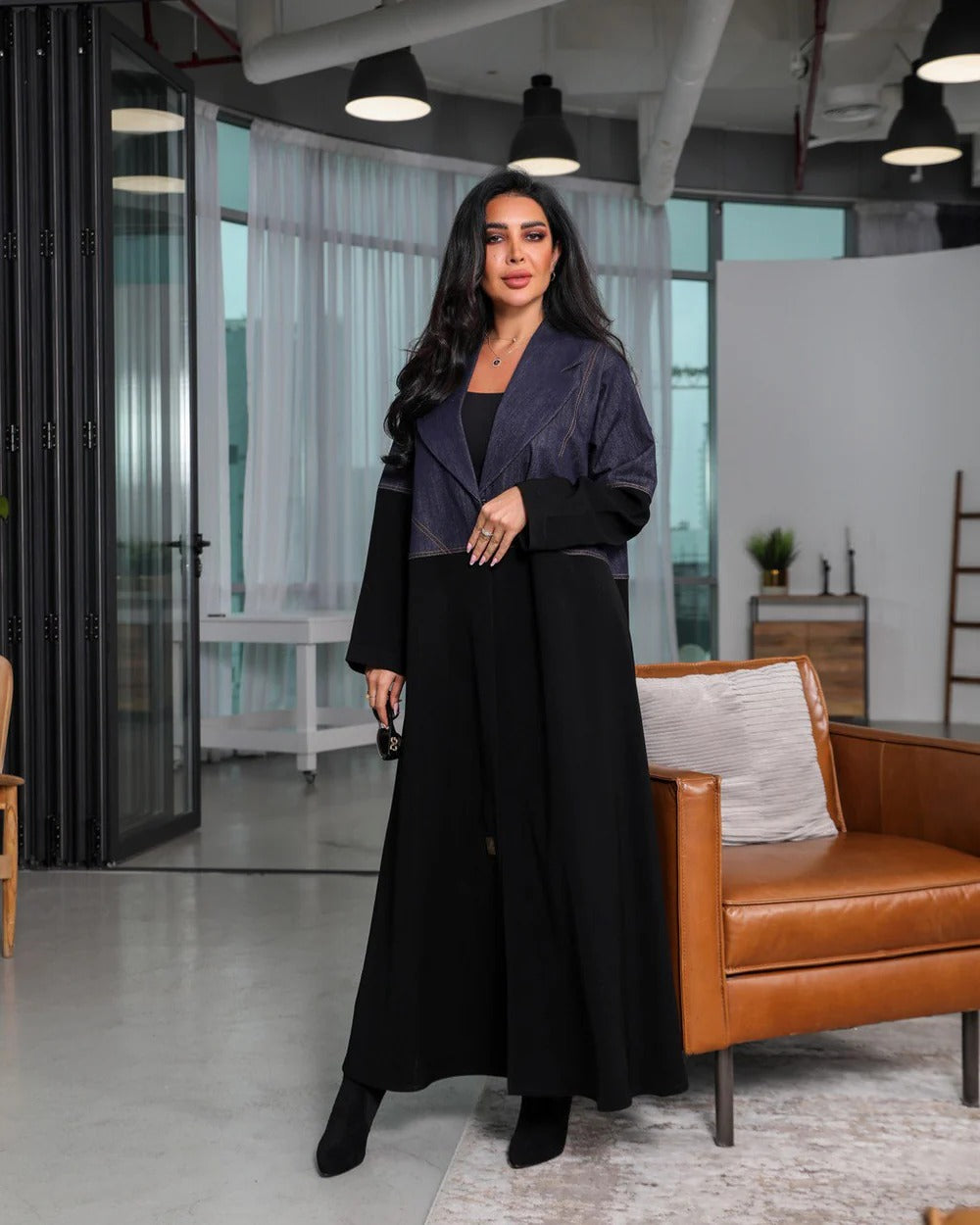 ABAYA CREPE BLAZER JEANS J3004