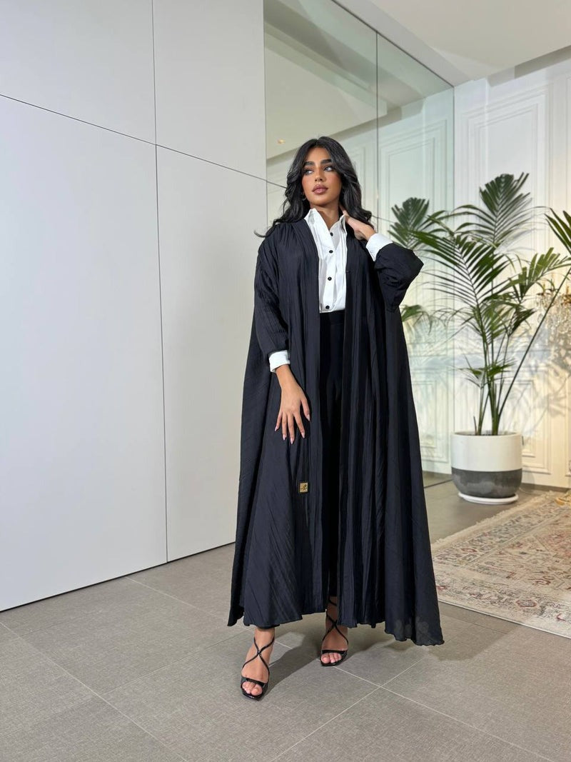 Abaya Crepe Black C:6528 Black (Free size)