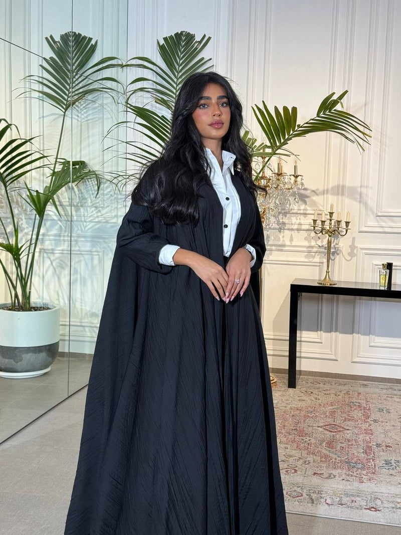 Abaya Crepe Black C:6528 Black (Free size)