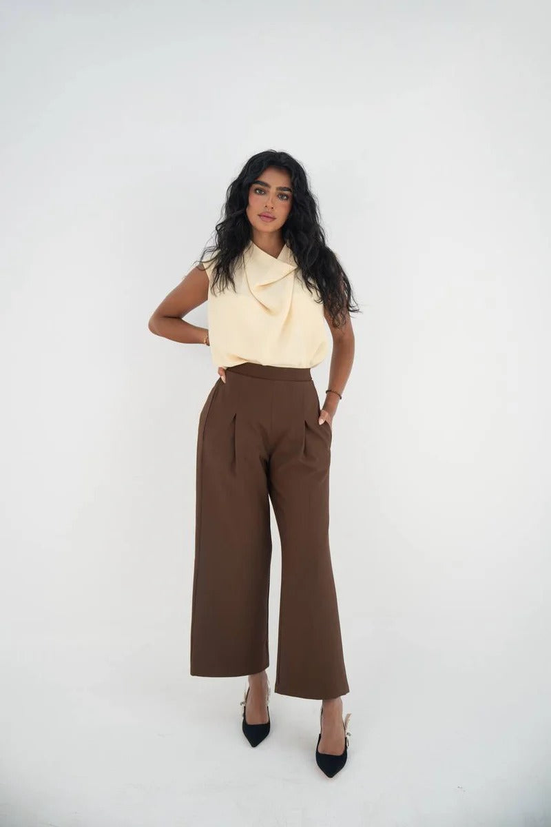 Blouse & Linen Beige brown SetC:150