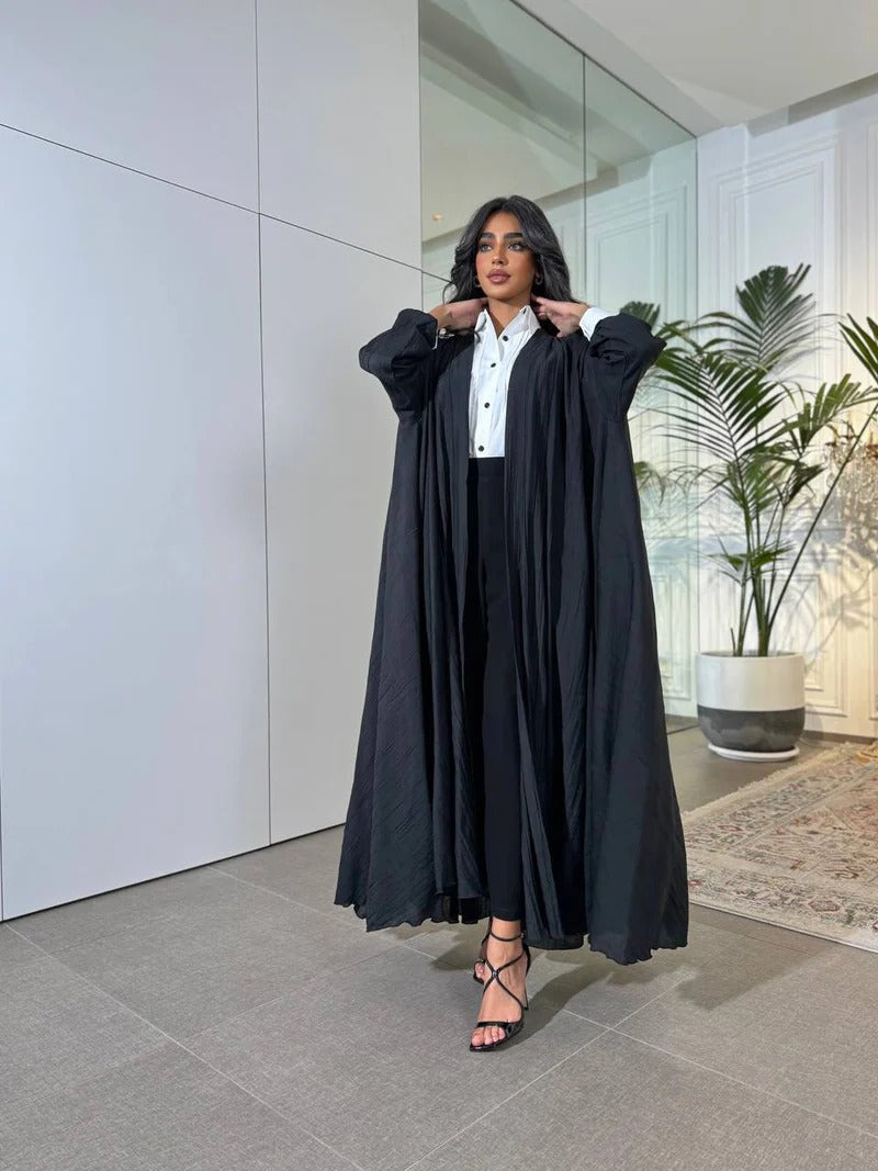 Abaya Crepe Black C:6528 Black (Free size)