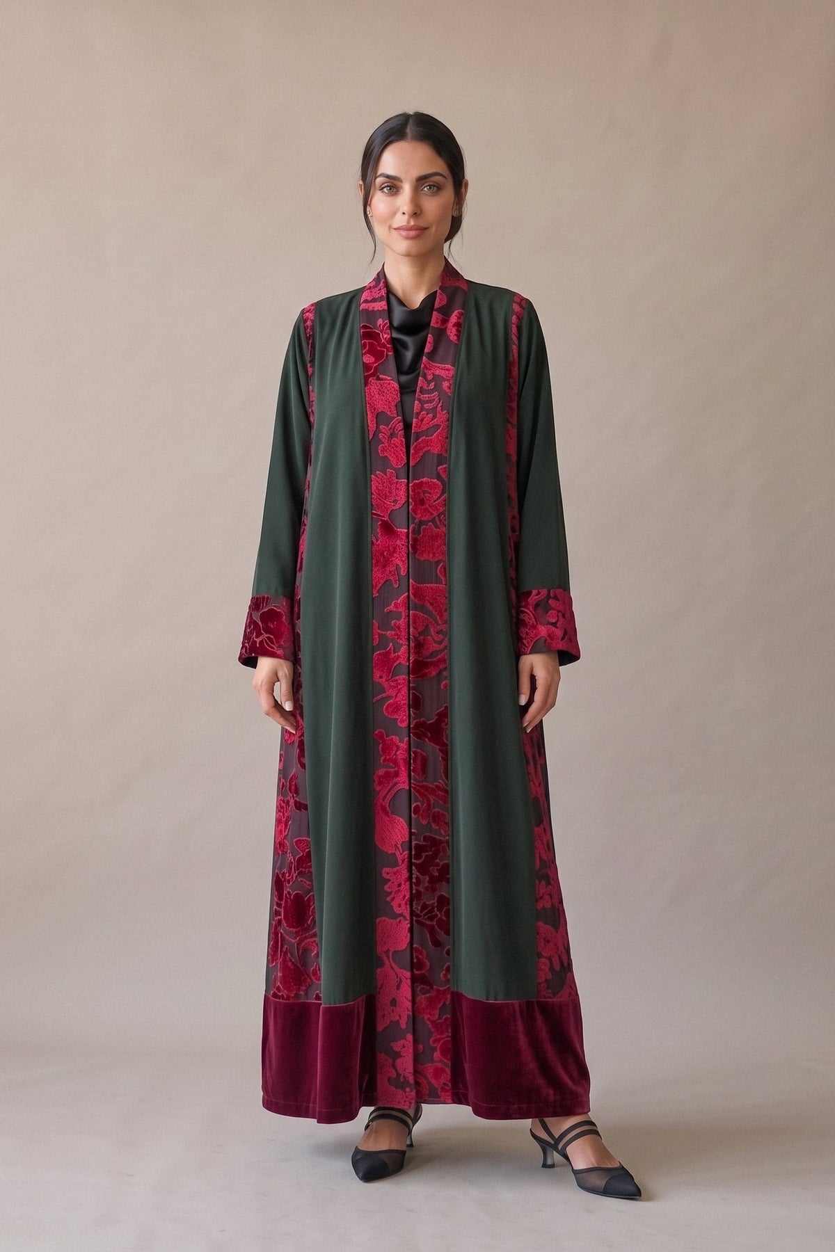 Green Velvet Abaya – 2069