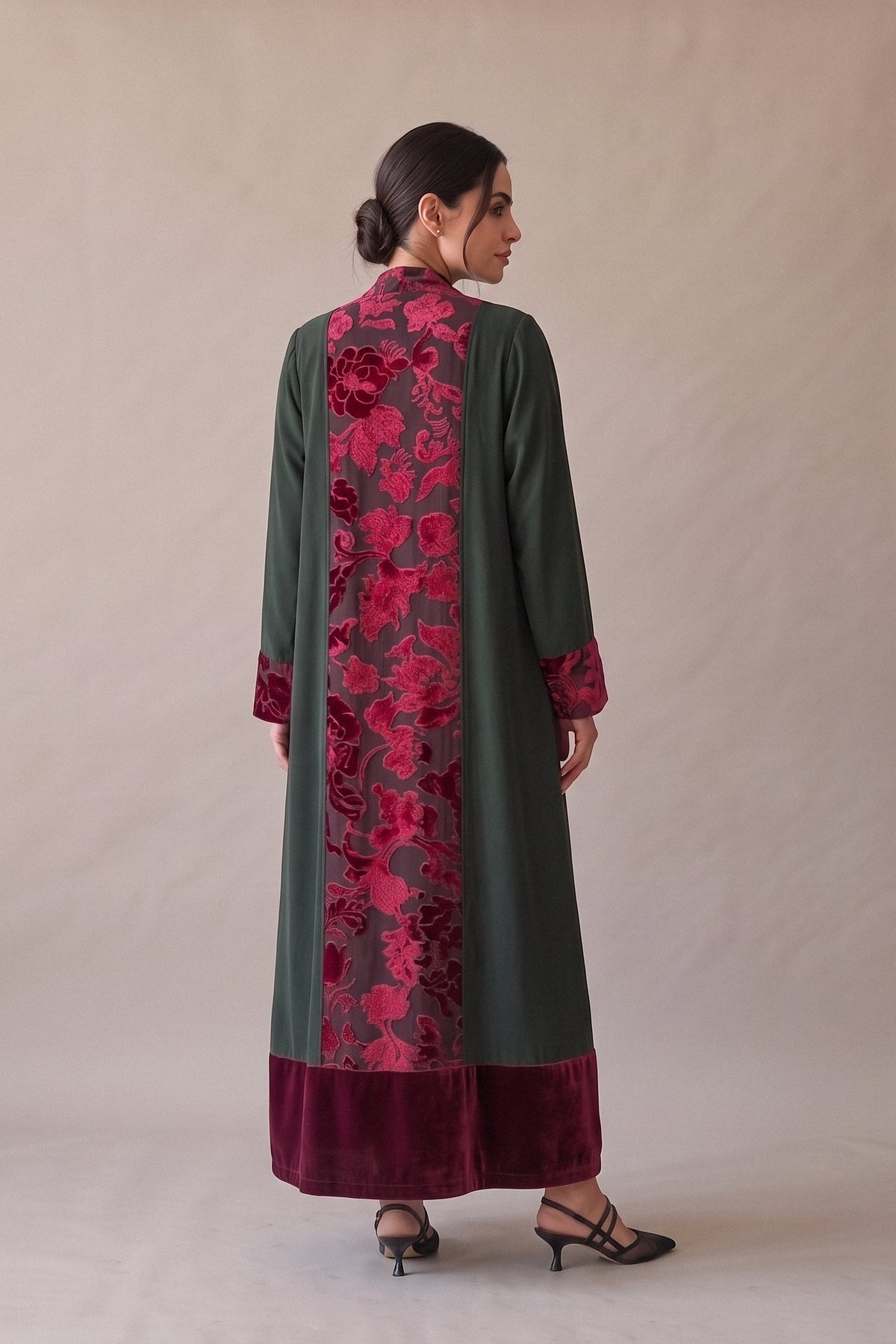 Green Velvet Abaya – 2069