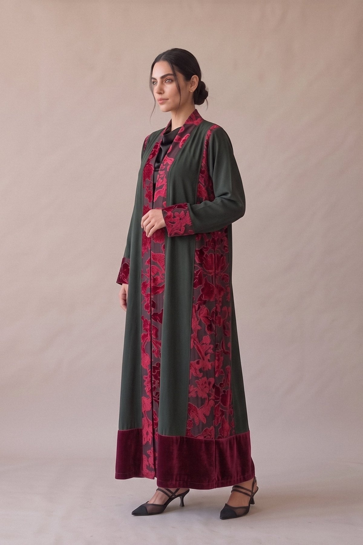 Green Velvet Abaya – 2069