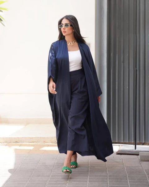 ABAYA BESHT CREPE SILK C:6479 DARKBLUE