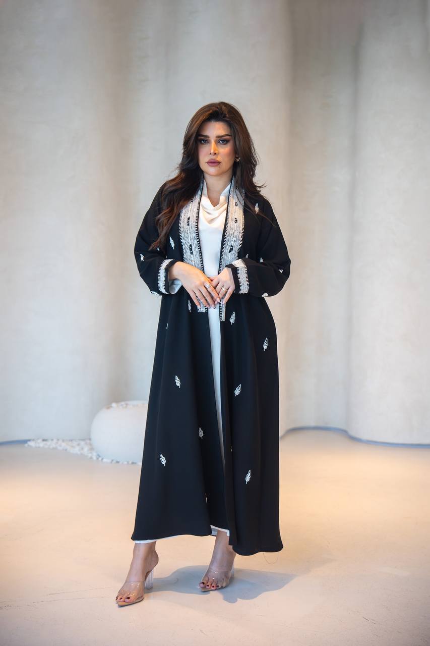 Black Cuba Abaya with embroidery C:6602