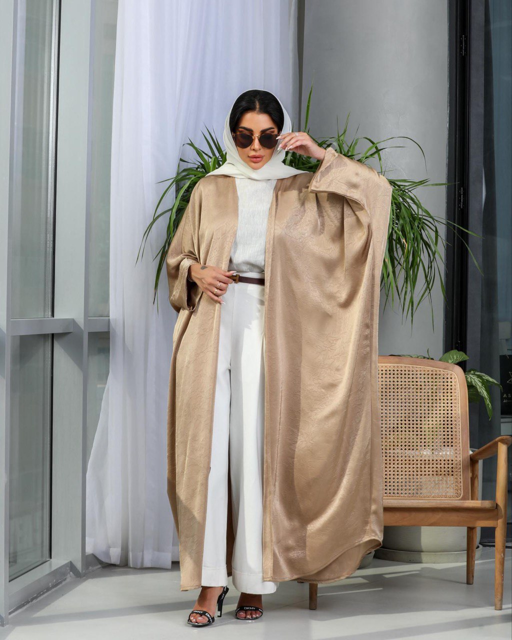 Abaya Silk Crepe Besht in Gold C:6479 Gold