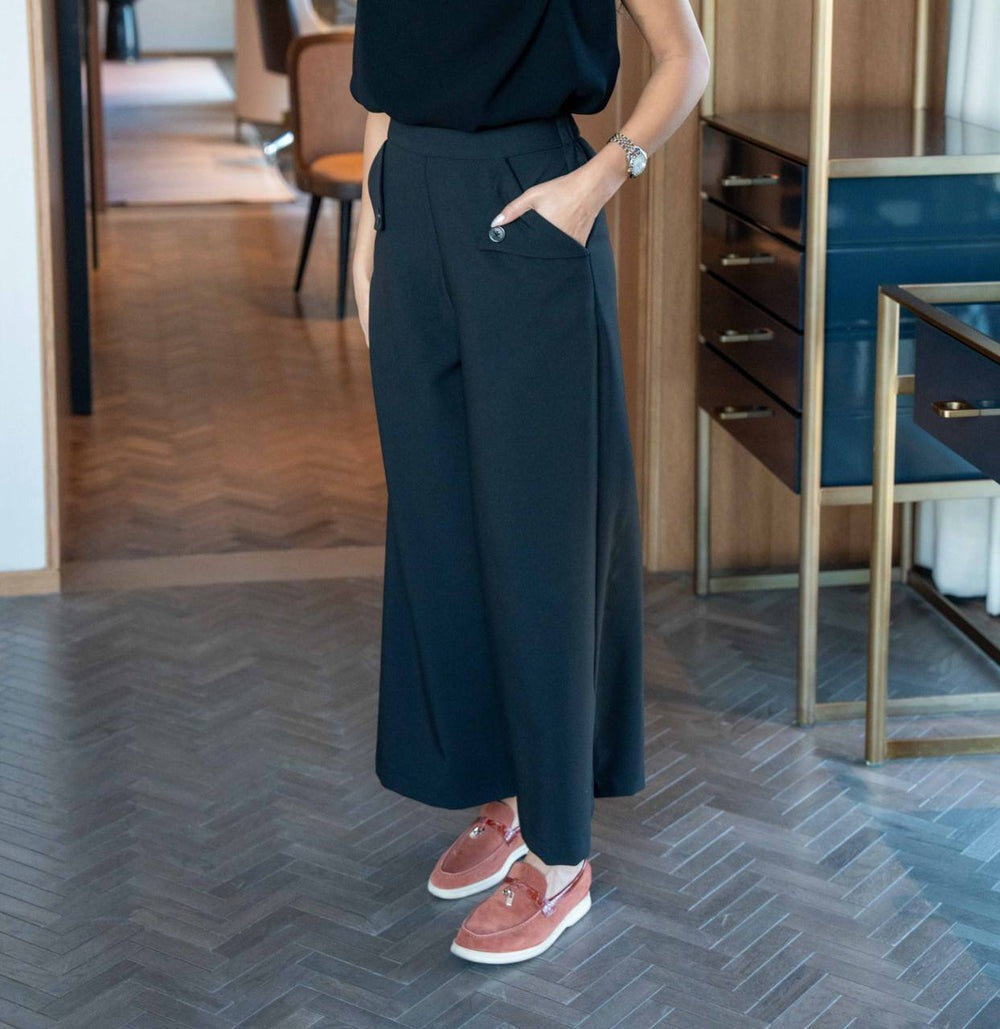 Black Crepe Trousers