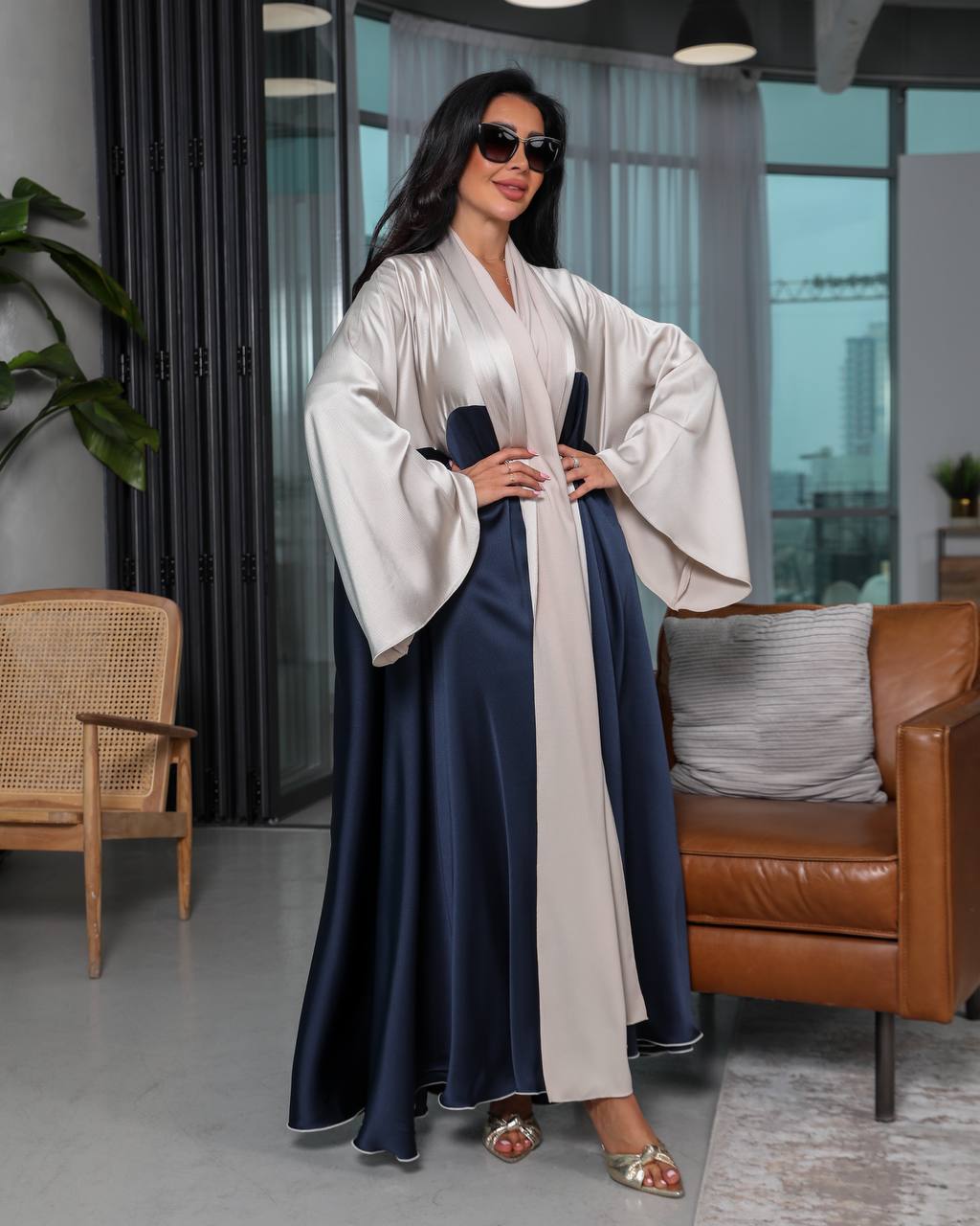 ABAYA CREPE SILK C:6343 (Free size)