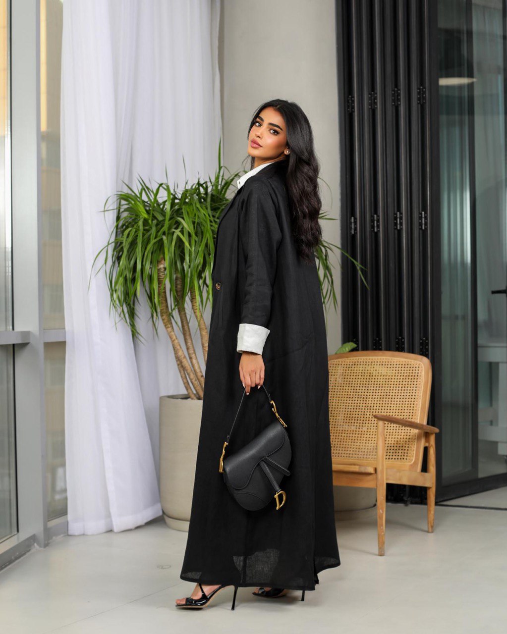 Linen Blazer C:6459BLACK