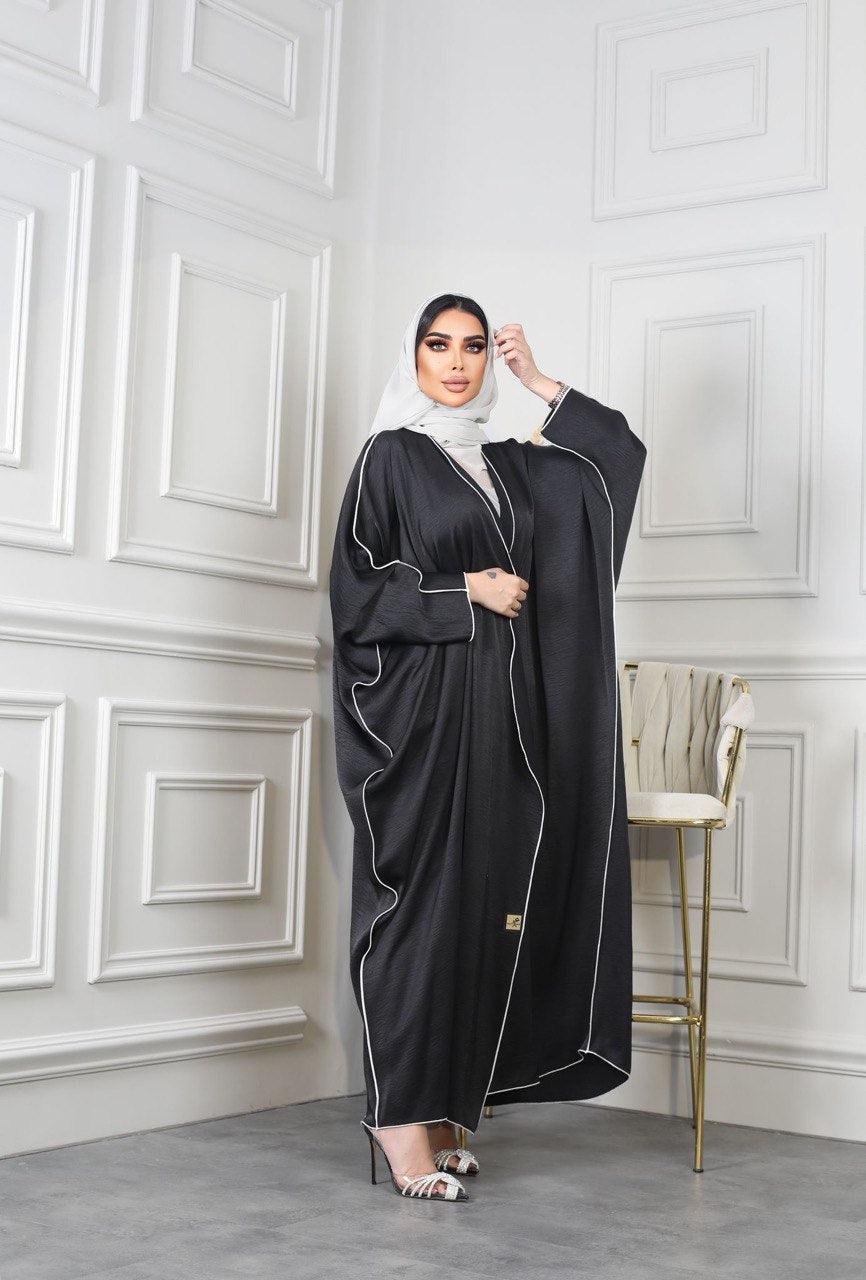 عباية من قماش الكريب الحريري C:6104 (مقاس حر)